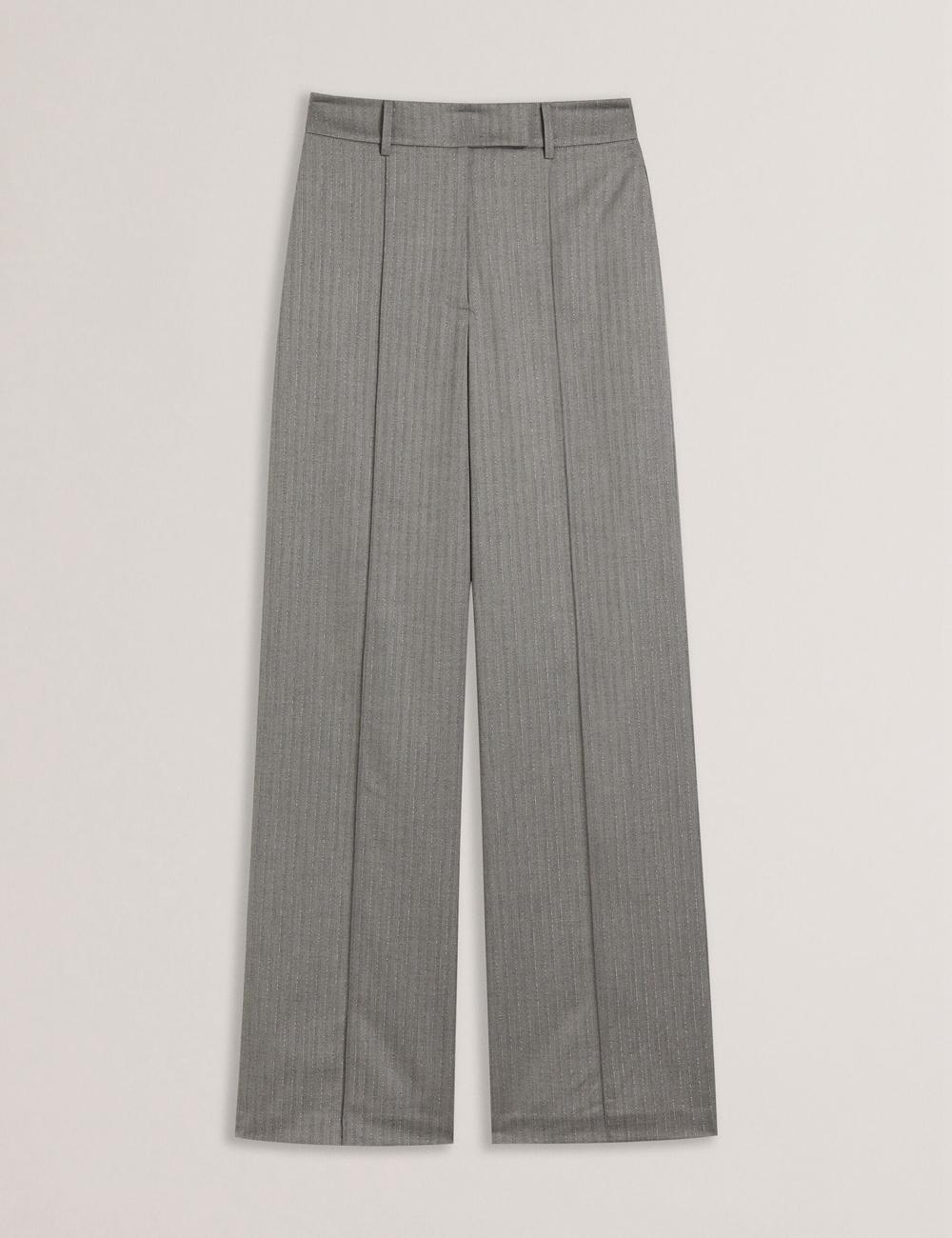 Ted Baker KOAT - Herringbone Wide Leg Tailored Women Trousers Dk-Grey | UAE  95601-AQCW