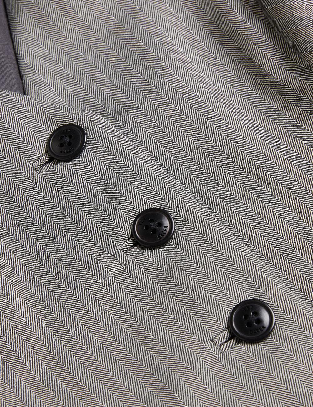 Ted Baker KOAW - Herringbone Single Breasted Women Suit Waistcoat Dk-Grey | UAE  29053-HZBU