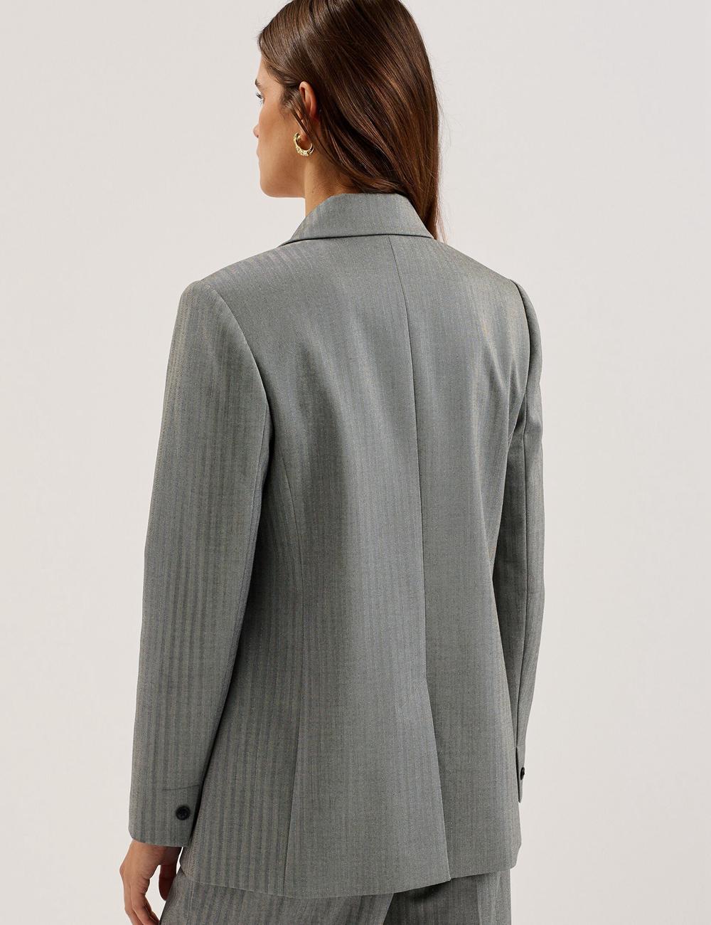 Ted Baker KOA - Oversized Herringbone Single Breasted Women Blazers Dk-Grey | UAE  85214-ZGKB
