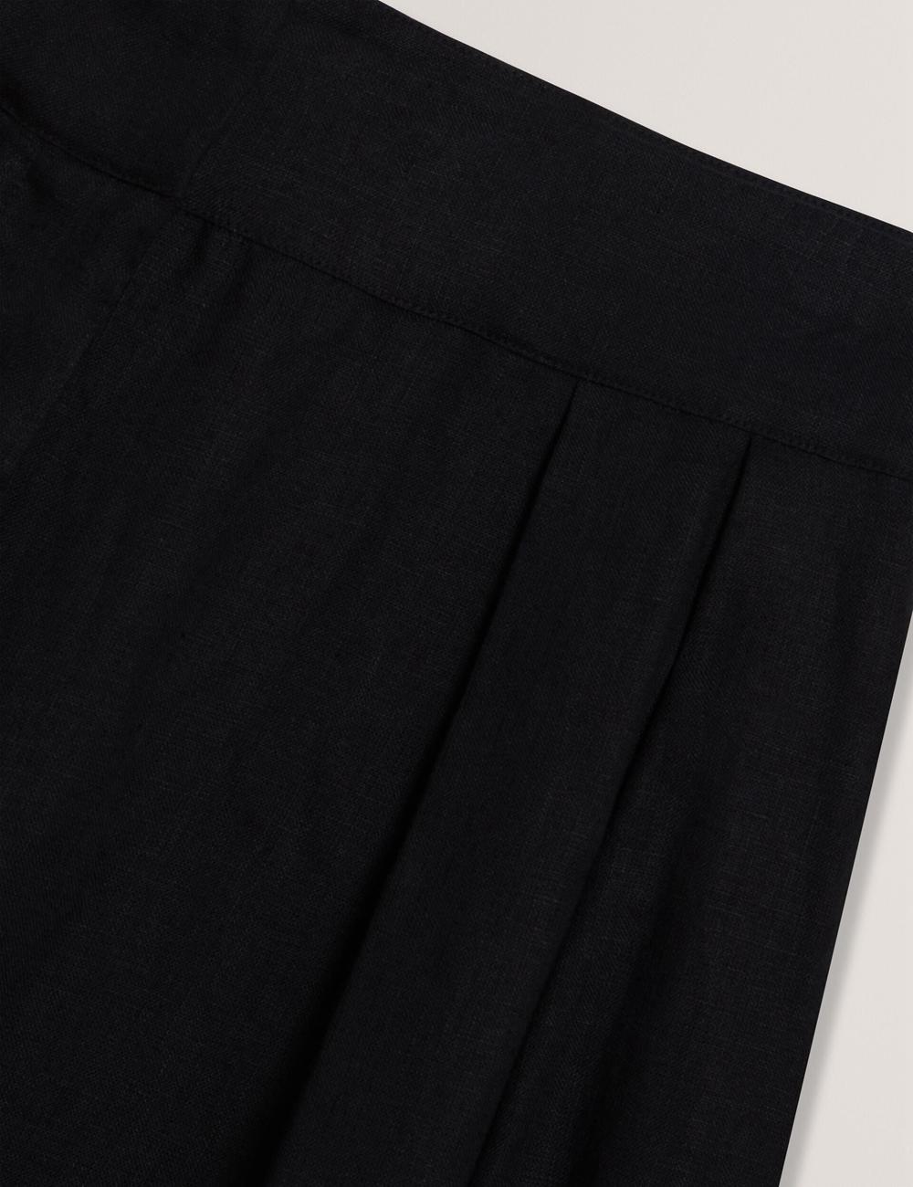 Ted Baker KYFAAT - Pure Linen Tailored Wide Leg Women Trousers Black | UAE  12368-IUPG