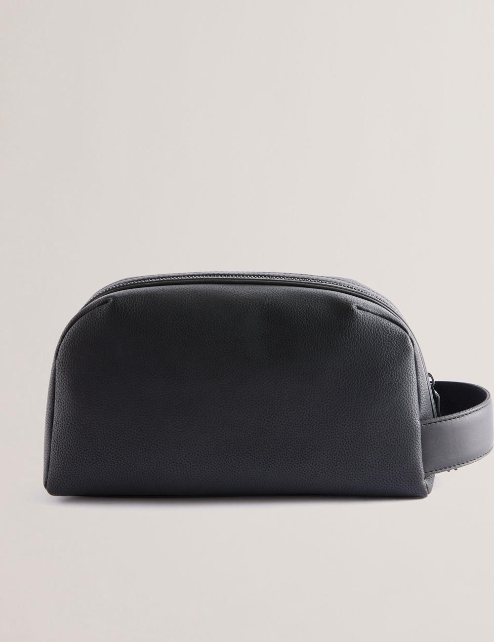 Ted Baker LANIIS - Grained Bonded Leather Men Wash Bags Black | UAE  92384-UJAW