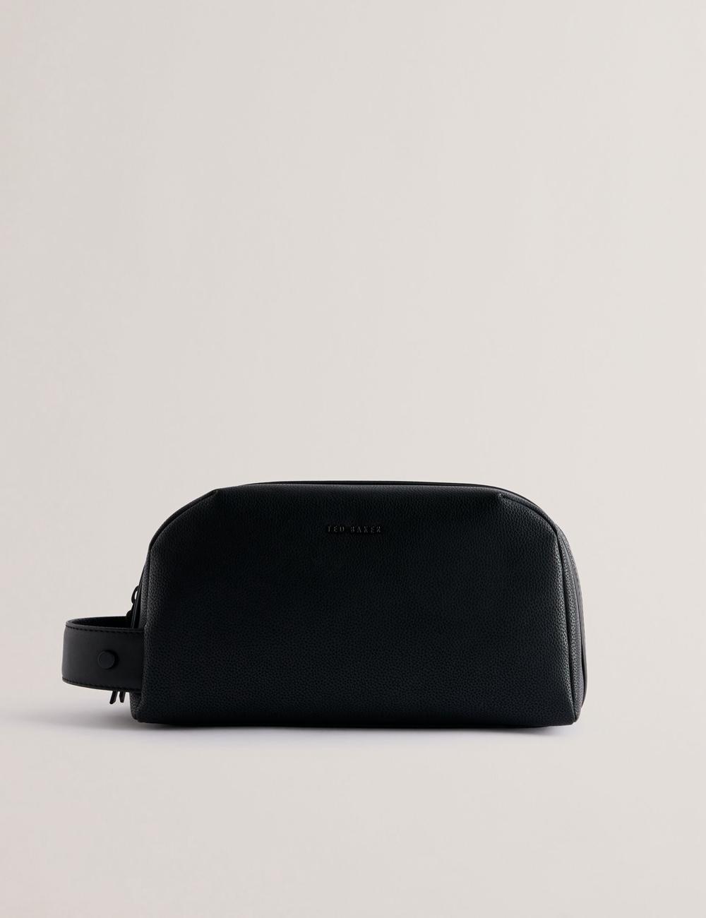 Ted Baker LANIIS - Grained Bonded Leather Men Wash Bags Black | UAE  92384-UJAW