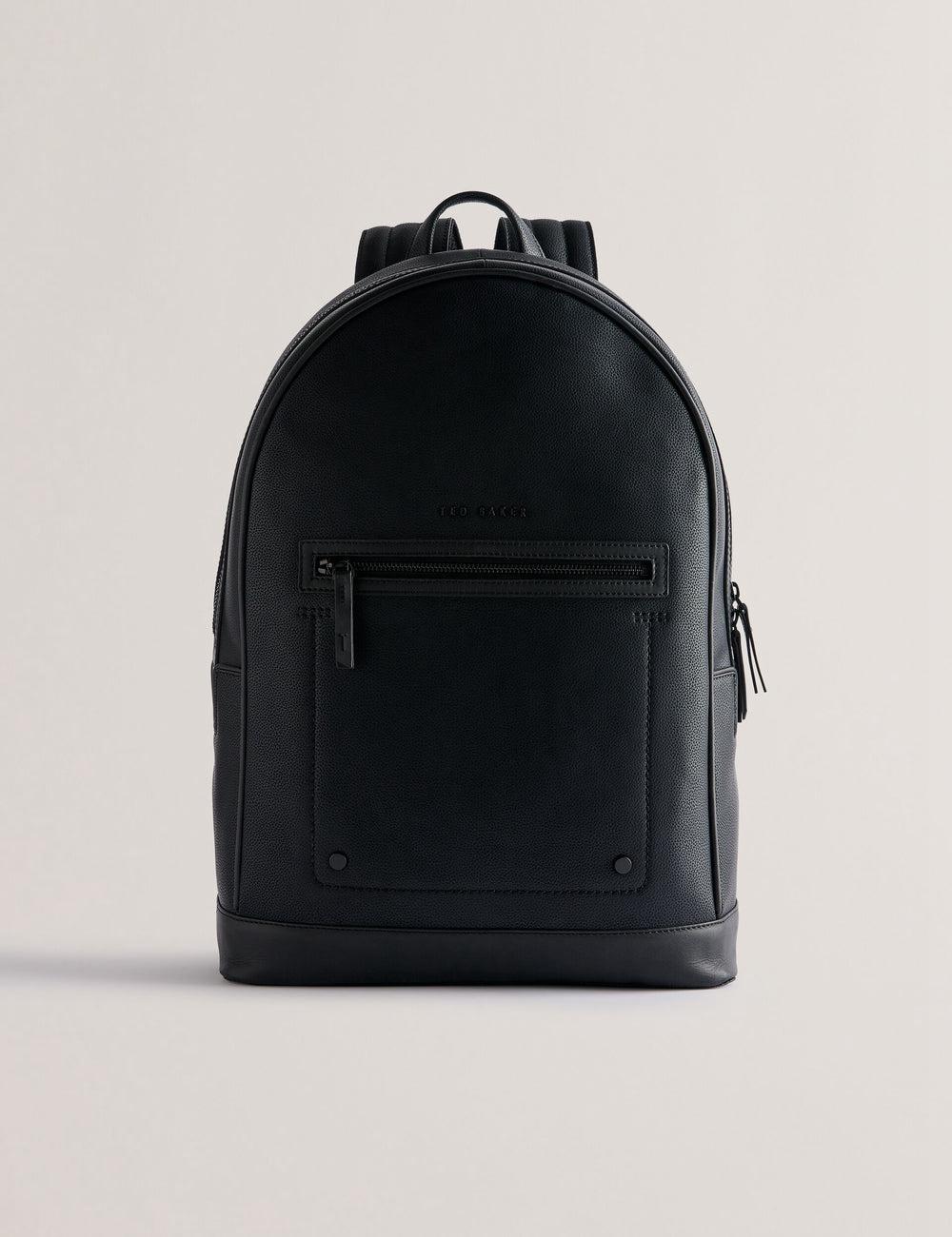 Ted Baker LANSEN - Textured Bonded Leather Men Backpacks Black | UAE  98673-HAYR