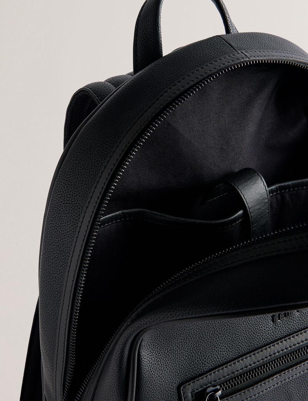 Ted Baker LANSEN - Textured Bonded Leather Men Backpacks Black | UAE  98673-HAYR