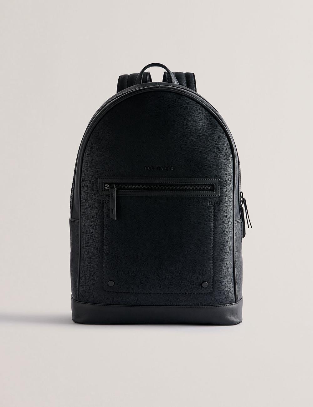 Ted Baker LANSEN - Textured Bonded Leather Men Backpacks Black | UAE  98673-HAYR