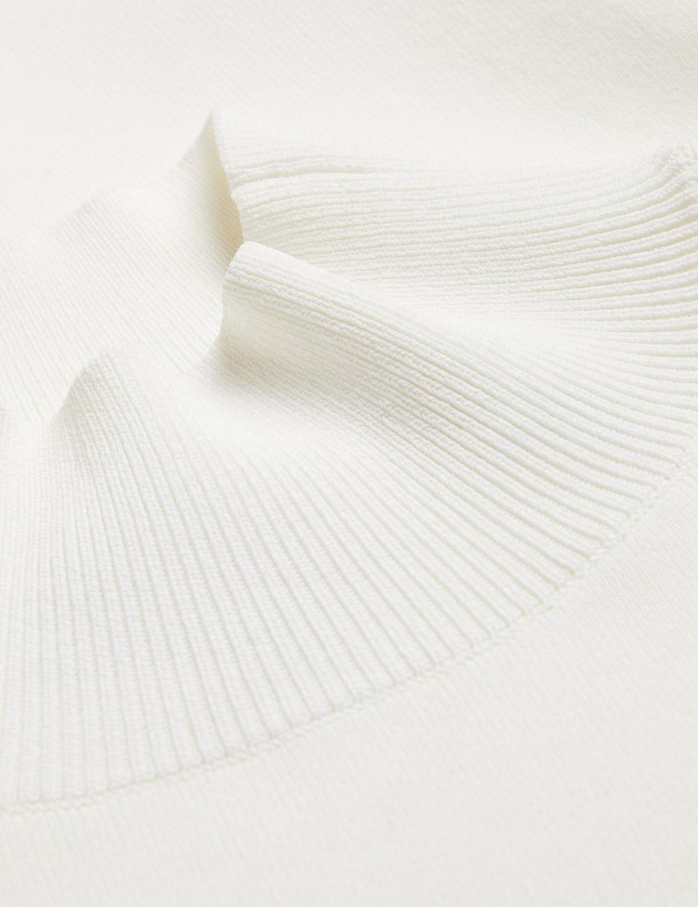 Ted Baker LAYNHA - Flared Sleeve High Neck Knitted Top Women Jumpers Ivory | UAE  84652-YDFI