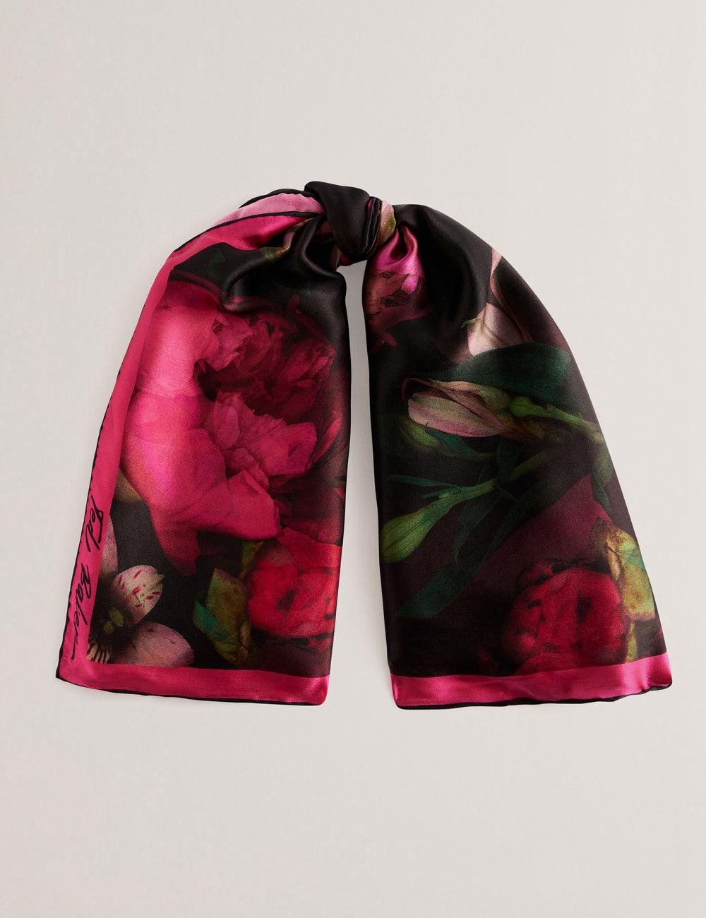 Ted Baker LEEEAA - Printed Silk Satin Square Women Scarves Black | UAE  46253-IBZT