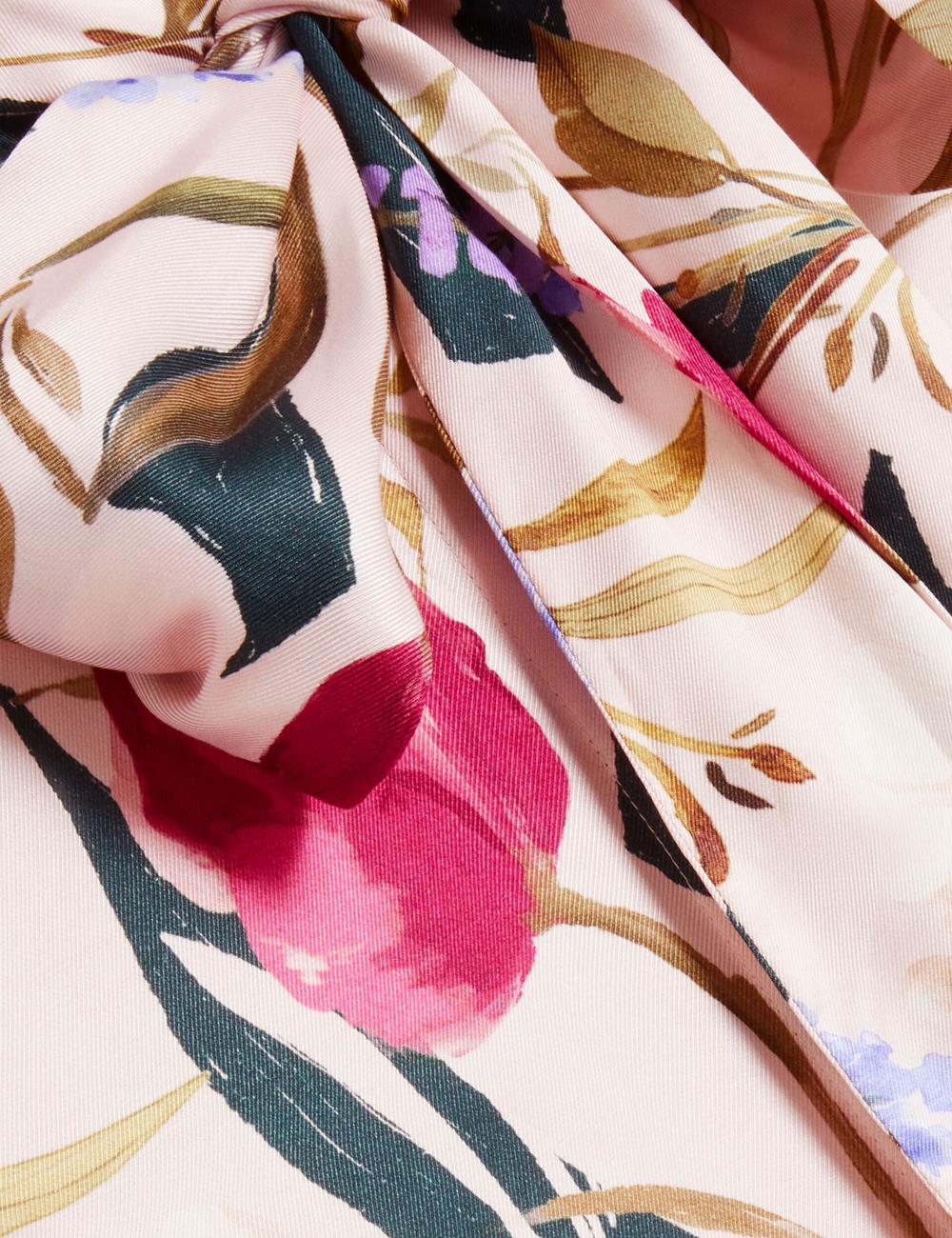 Ted Baker LEEYAA - Floral Print Neck Longline Women Blouses Pink | UAE  14659-ZFGR