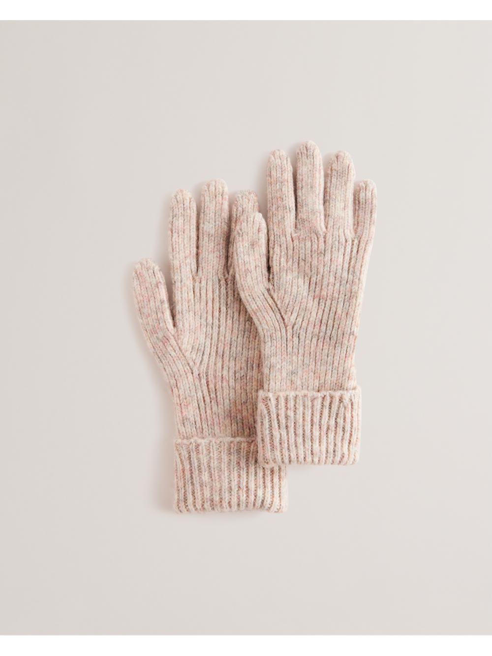 Ted Baker LIDIIE - Wool Blend Ribbed Knit Women Gloves Dusky-Pink | UAE  61093-LKQO
