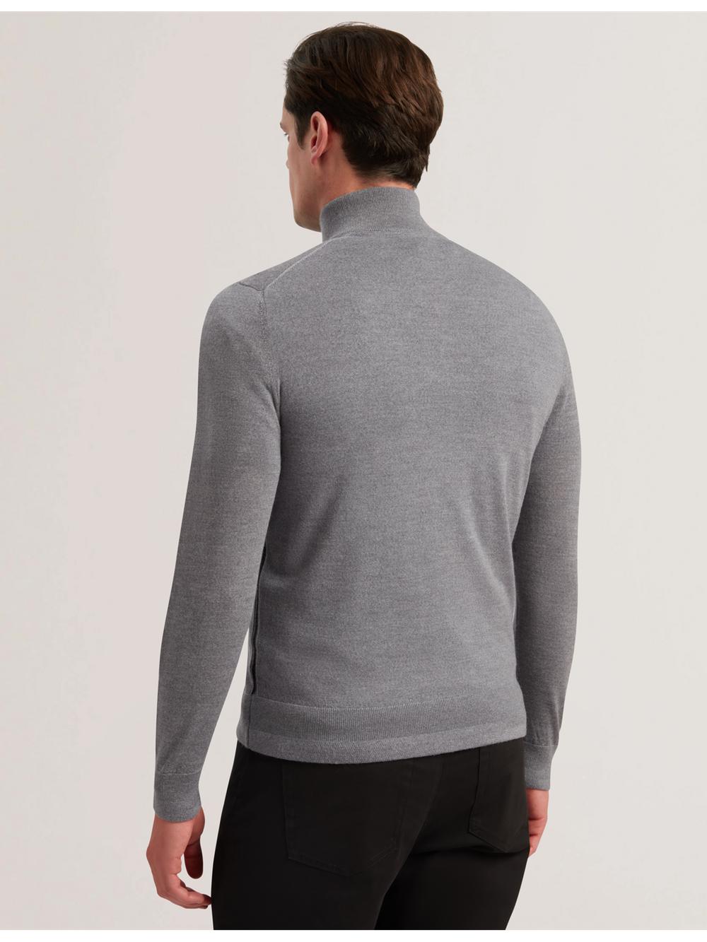 Ted Baker LIMEHAS - Wool Quarter Zip Funnel Neck Men Jumpers Charcoal | UAE  72158-HJBM