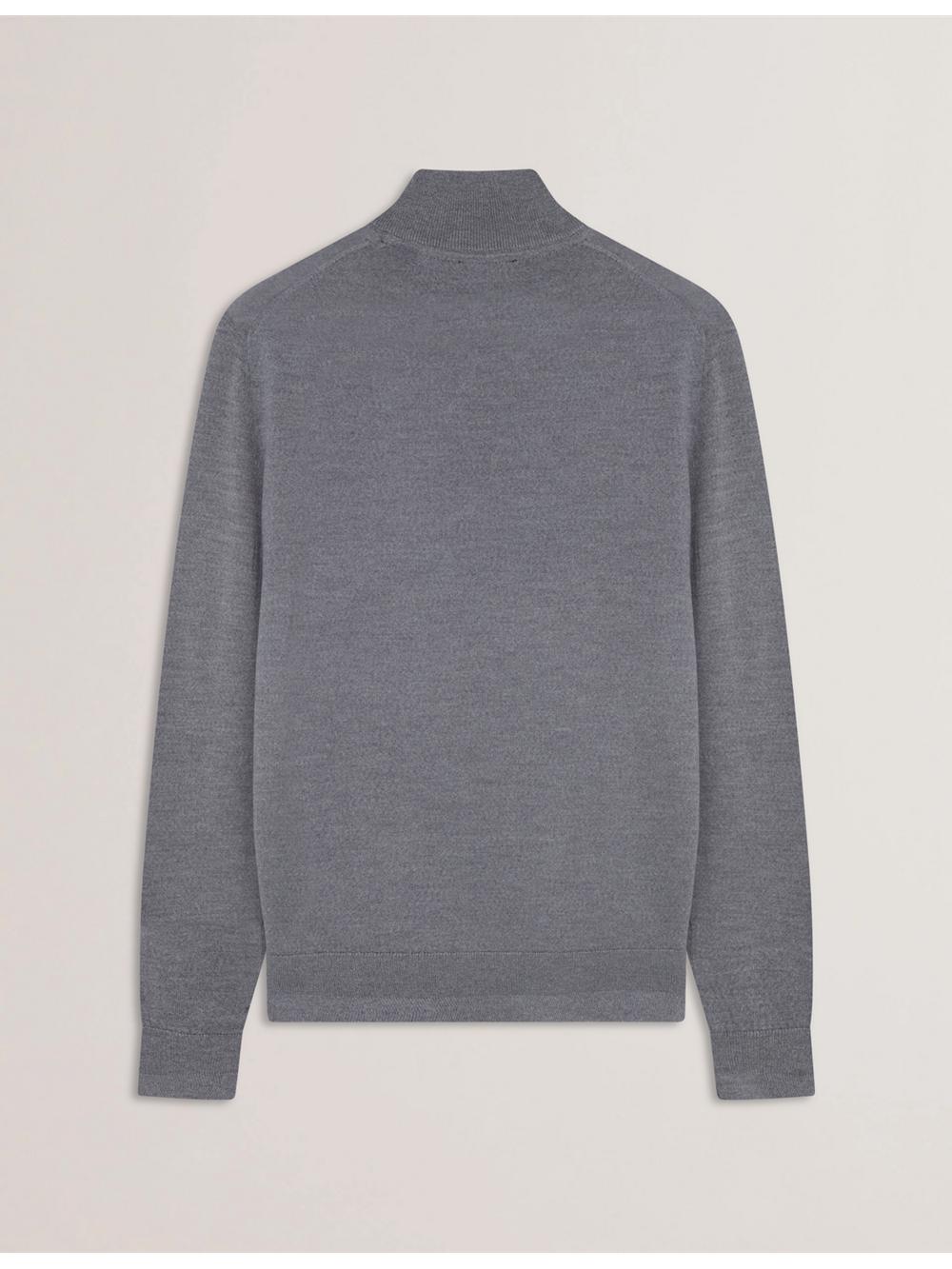 Ted Baker LIMEHAS - Wool Quarter Zip Funnel Neck Men Jumpers Charcoal | UAE  72158-HJBM