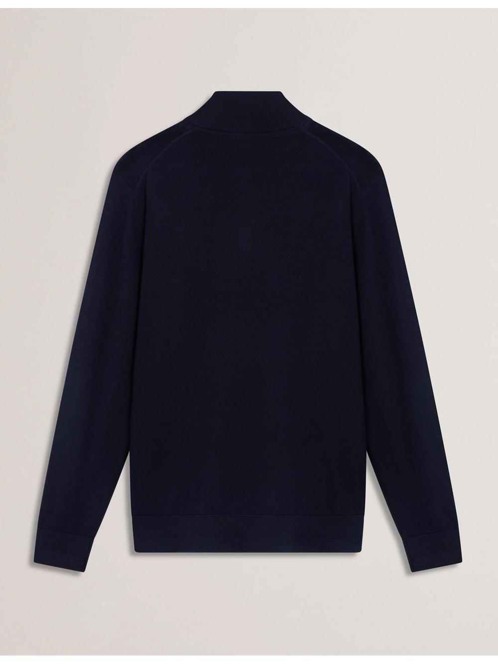 Ted Baker LIMEHAS - Wool Quarter Zip Funnel Neck Sweater Men Jumpers Navy | UAE  37192-NDZT