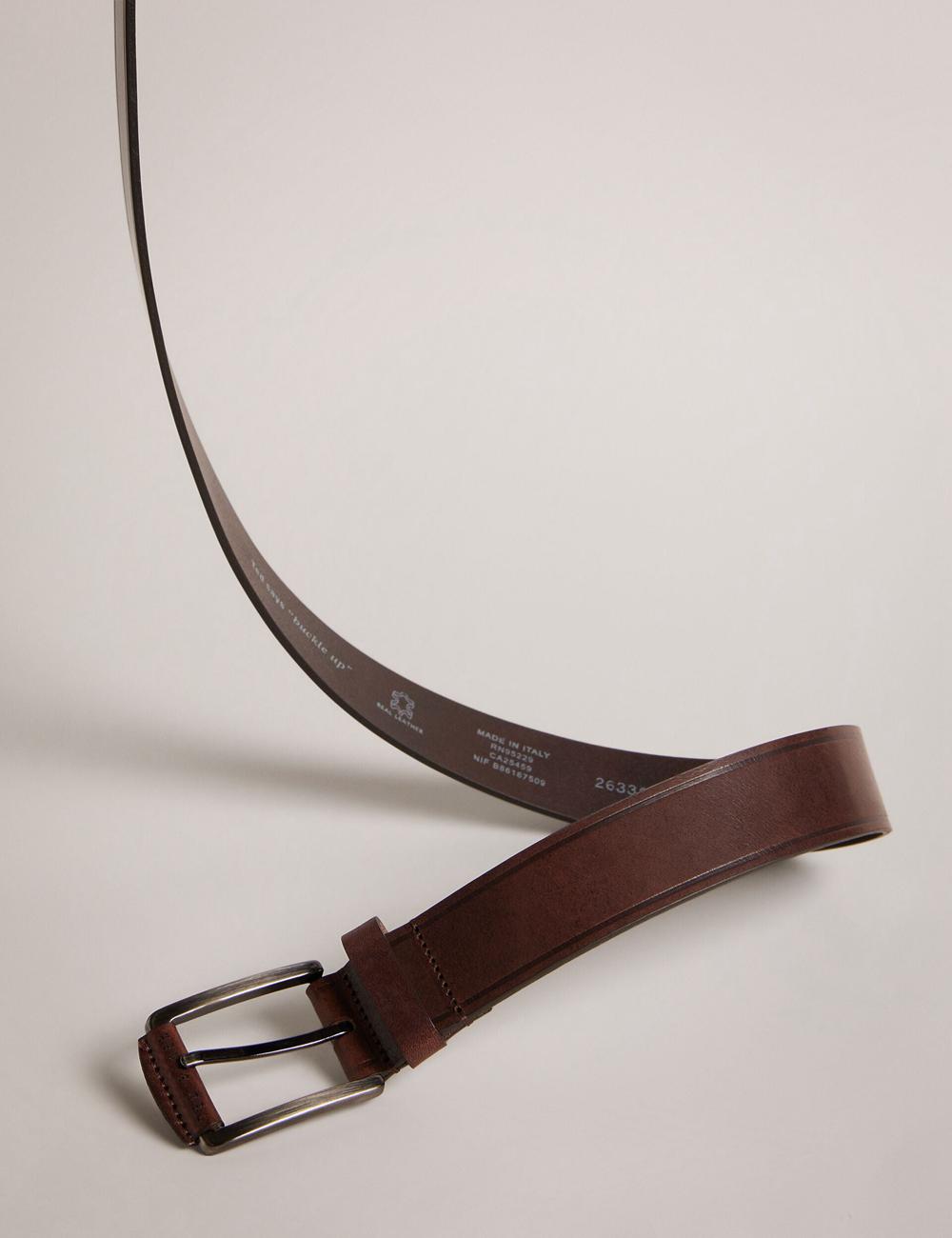 Ted Baker LINDED - Debossed Detail Smooth Leather Men Belts Brown | UAE  38740-OSHM