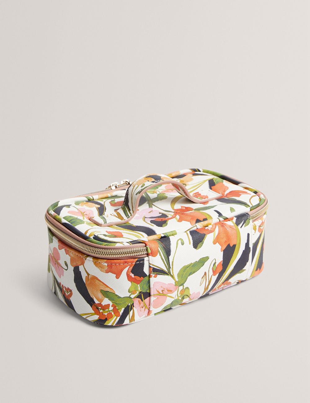 Ted Baker LOUIAA - Floral Printed Small Top Handle Women Wash Bags White | UAE  59271-VJPB