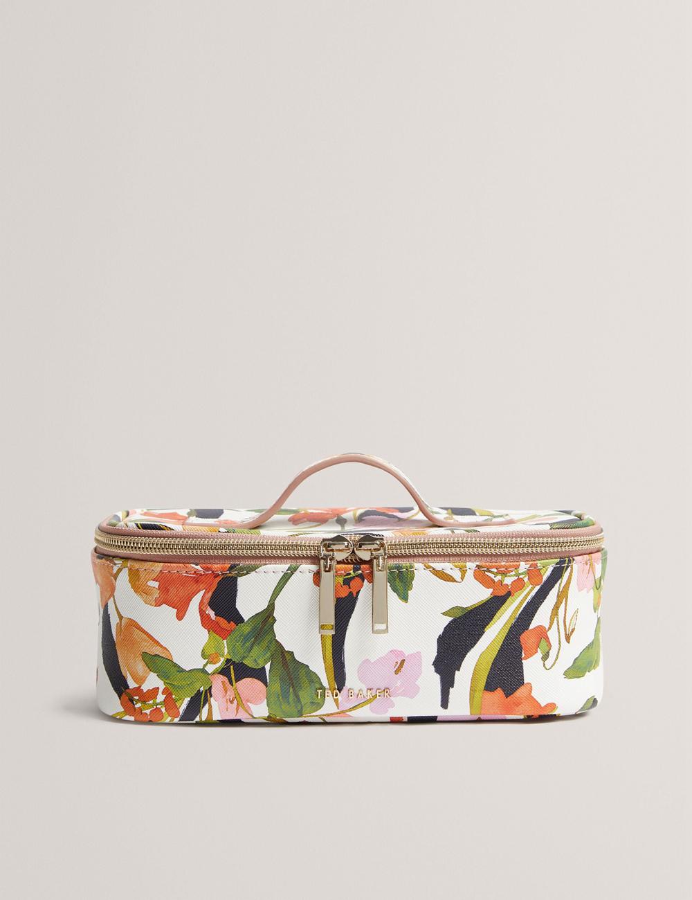 Ted Baker LOUIAA - Floral Printed Small Top Handle Women Wash Bags White | UAE  59271-VJPB