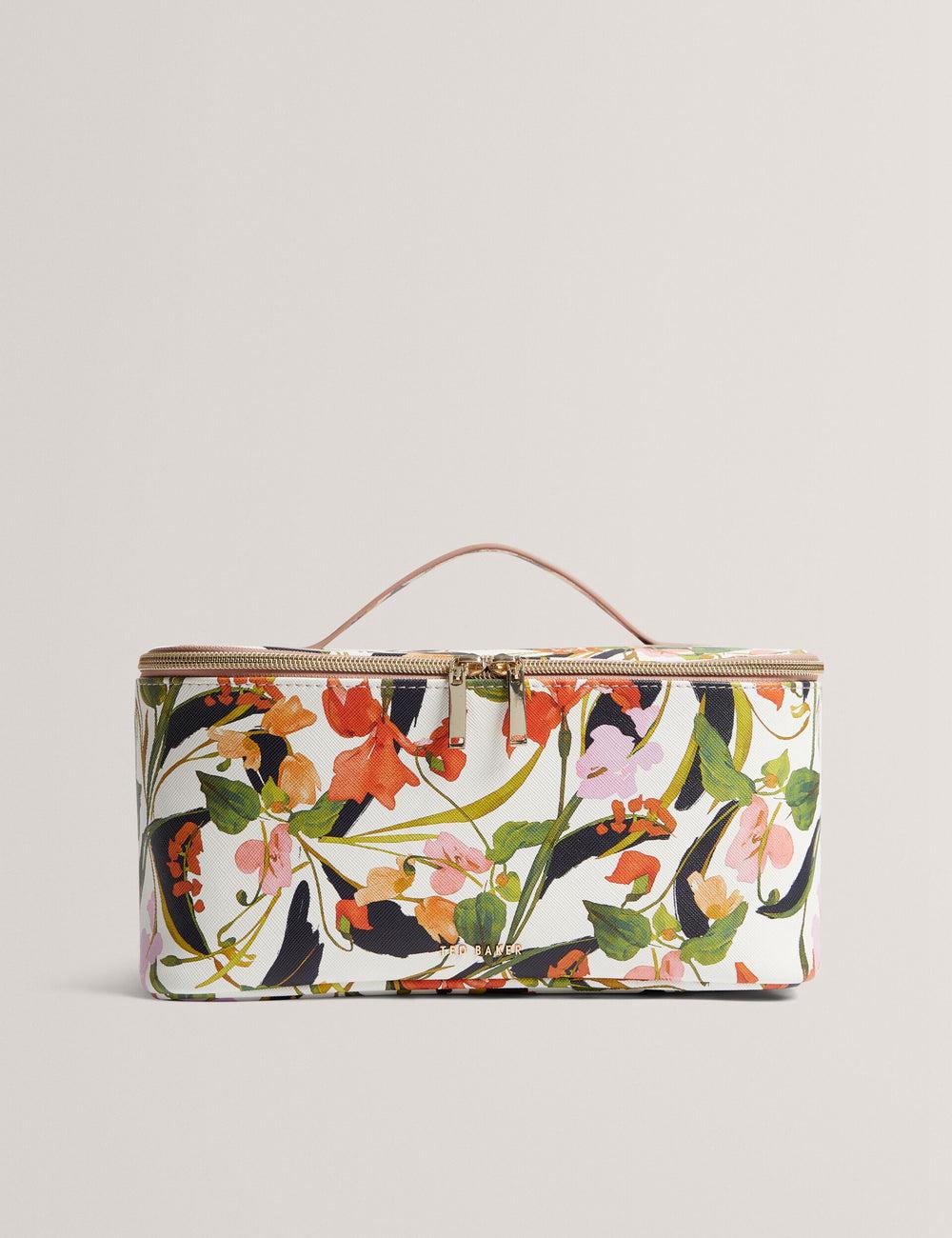 Ted Baker LOUISII - Floral PU Top Handle Large Women Wash Bags Nat-White | UAE  45813-HUAX