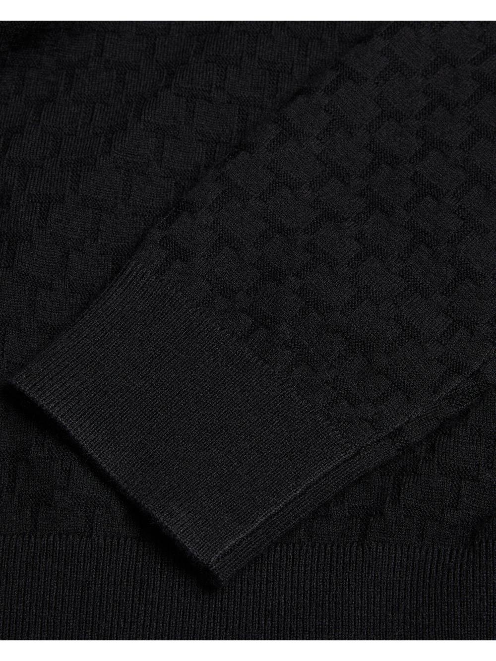 Ted Baker LOULAR - Textured T Knit Wool Blend Men Hoodies Black | UAE  53048-RAJZ