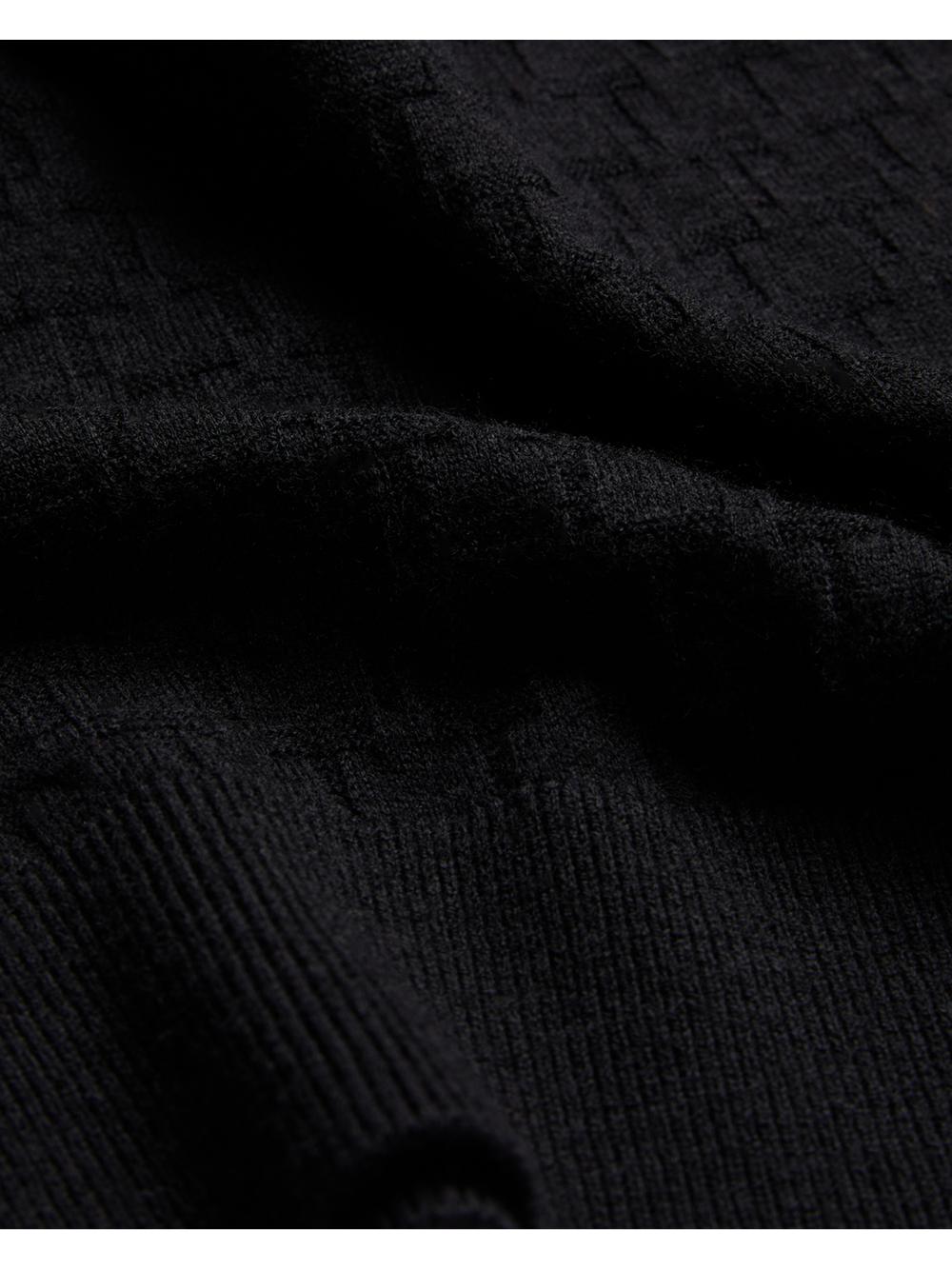 Ted Baker LOUNG - Textured T Knit Crew Neck Men Jumpers Black | UAE  08476-UHWJ