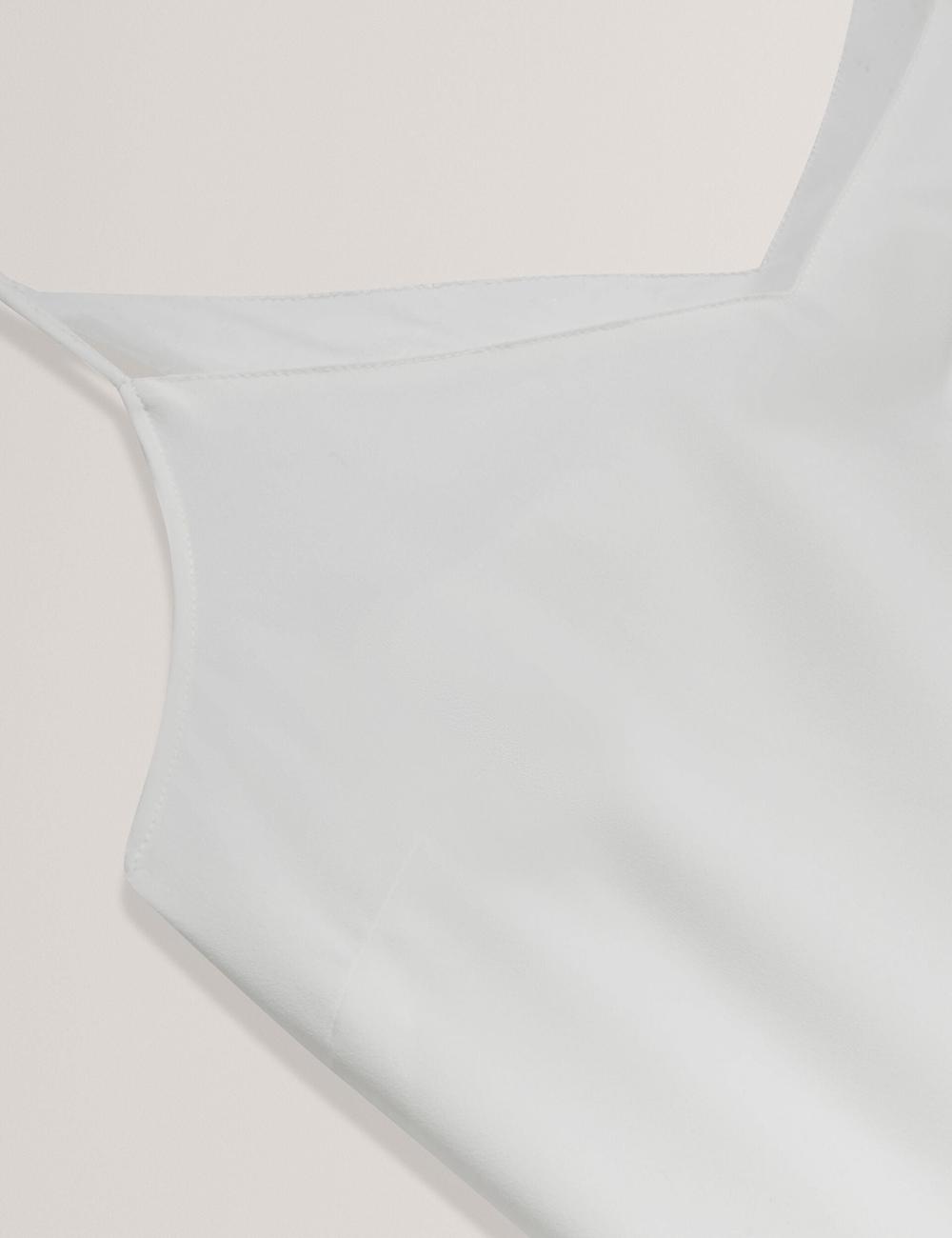 Ted Baker LULEA - Chiffon Detail V-Neck Strappy Cami Women Tops Ivory | UAE  19406-ZUBJ
