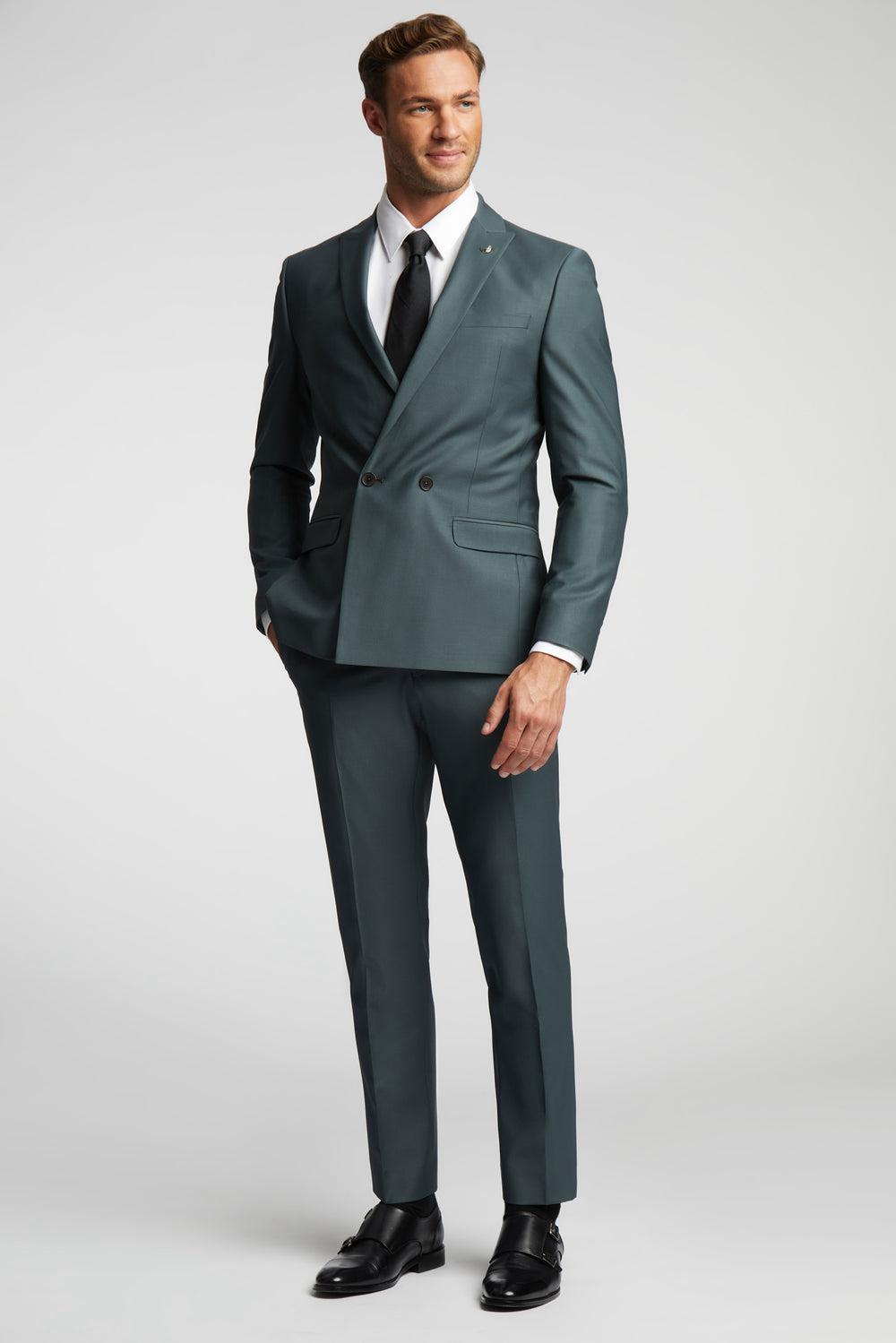 Ted Baker LUNANTS - Wool Blend Slim Suit Men Trousers Green | UAE  82561-QXWS
