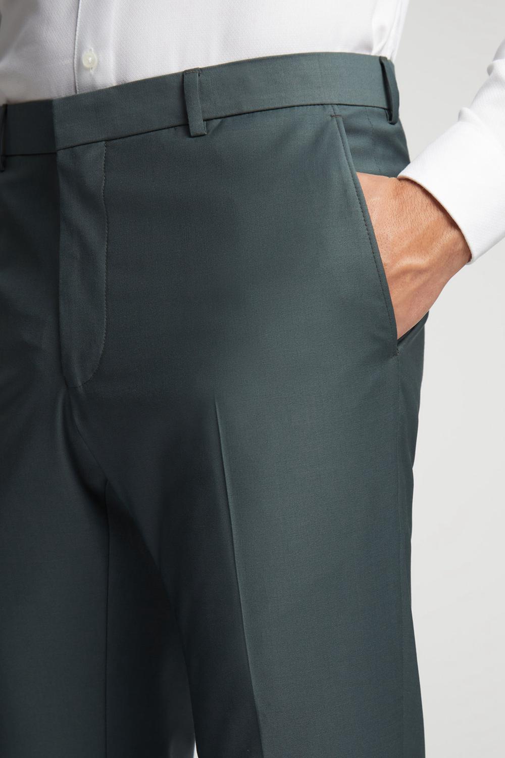 Ted Baker LUNANTS - Wool Blend Slim Suit Men Trousers Green | UAE  82561-QXWS