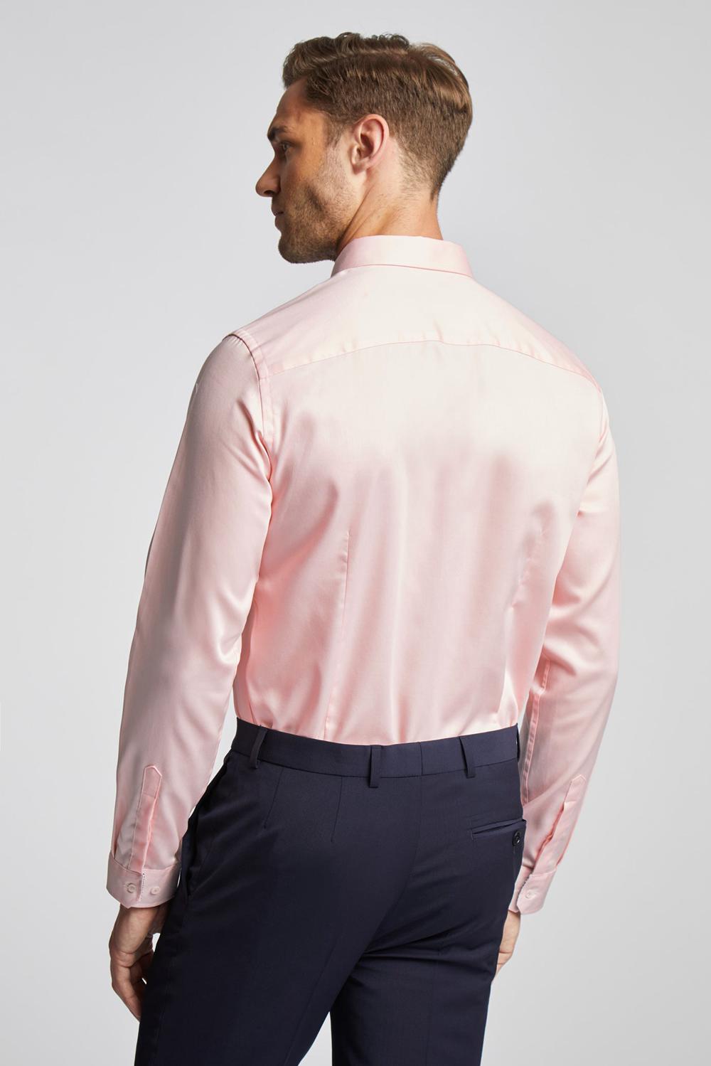 Ted Baker MAELOR - Slim Fit Sateen Cotton Men Formal Shirts Pink | UAE  85964-WECG