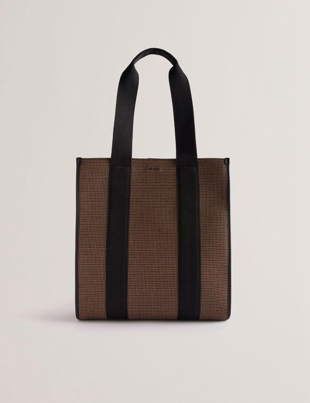 Ted Baker MALLICK - Check Wool Blend Tall Men Tote Bags Black | UAE  21709-SUMX