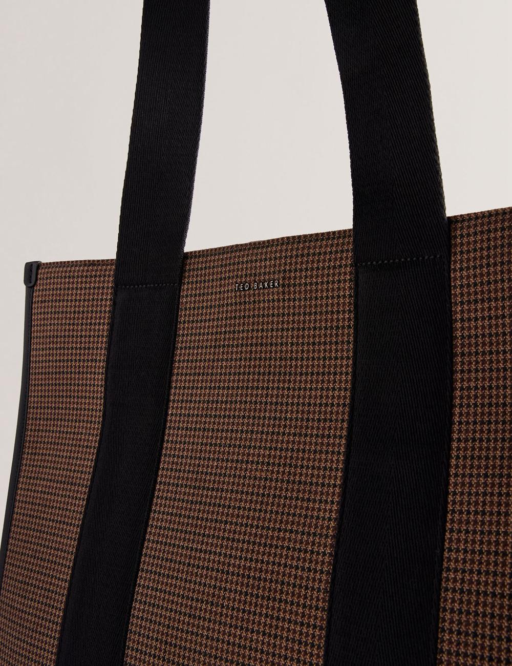 Ted Baker MALLICK - Check Wool Blend Tall Men Tote Bags Black | UAE  21709-SUMX