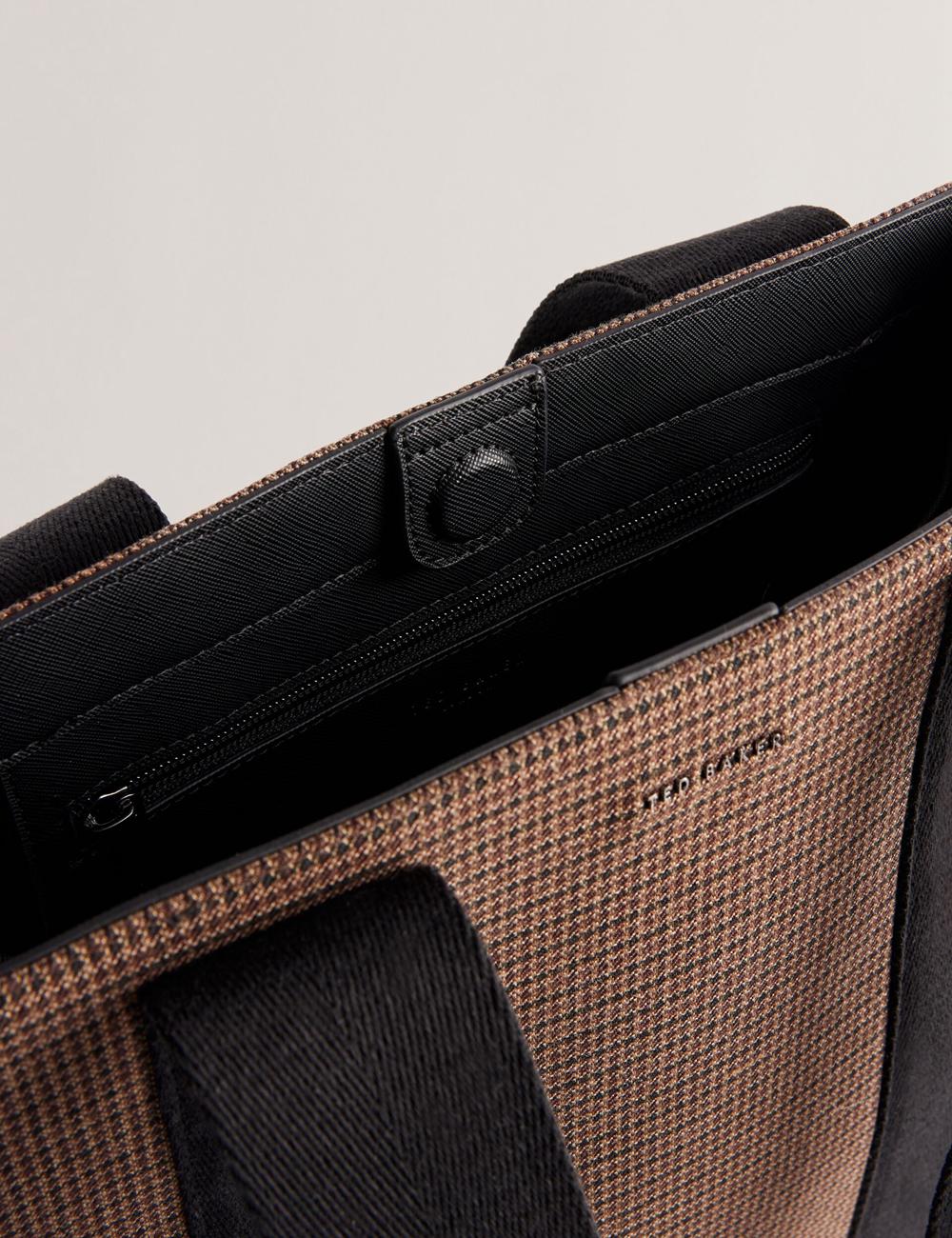 Ted Baker MALLICK - Check Wool Blend Tall Men Tote Bags Black | UAE  21709-SUMX