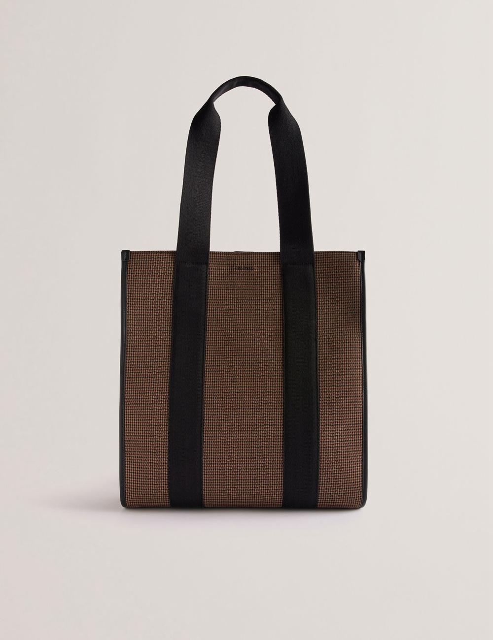 Ted Baker MALLICK - Check Wool Blend Tall Men Tote Bags Black | UAE  21709-SUMX