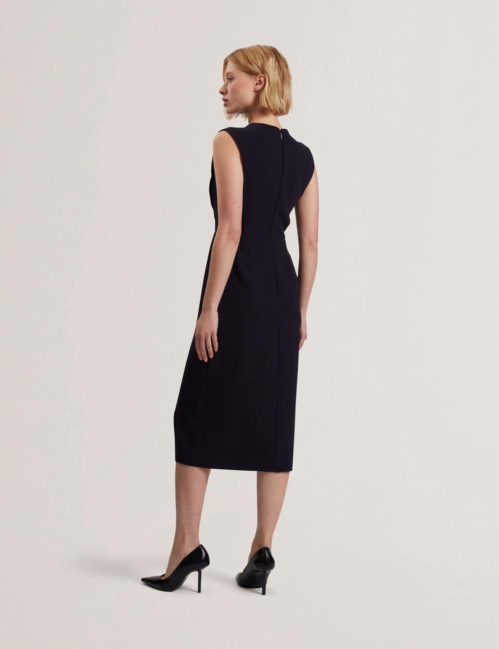 Ted Baker MANABDL - Tailored Sleeveless With Front Split Women Midi Dresses Navy | UAE  78601-TYWI