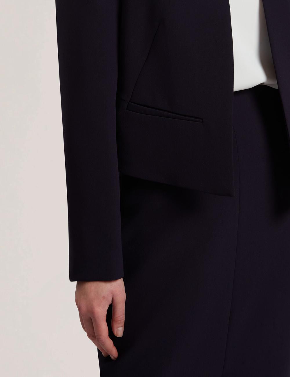 Ted Baker MANABJL - Tailored Round Neck Cropped Open Women Jackets Navy | UAE  63701-OEQL