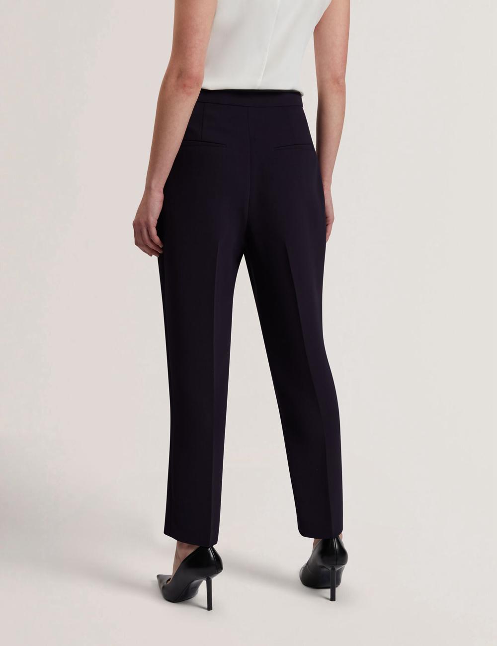 Ted Baker MANABTL - High Waist Tapered Leg Tailored Women Trousers Navy | UAE  91803-VKDI