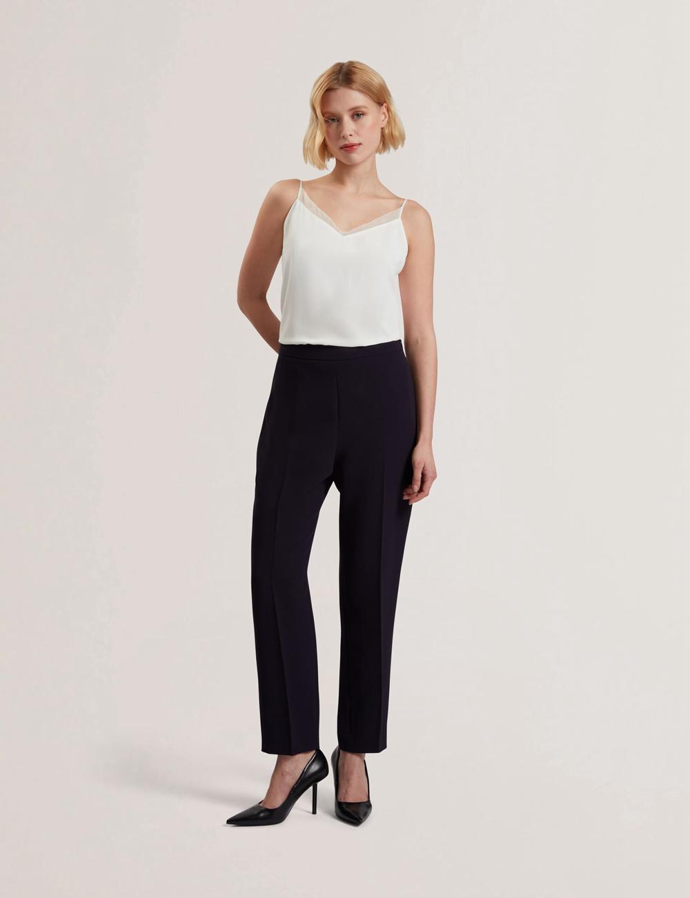 Ted Baker MANABTL - High Waist Tapered Leg Tailored Women Trousers Navy | UAE  91803-VKDI