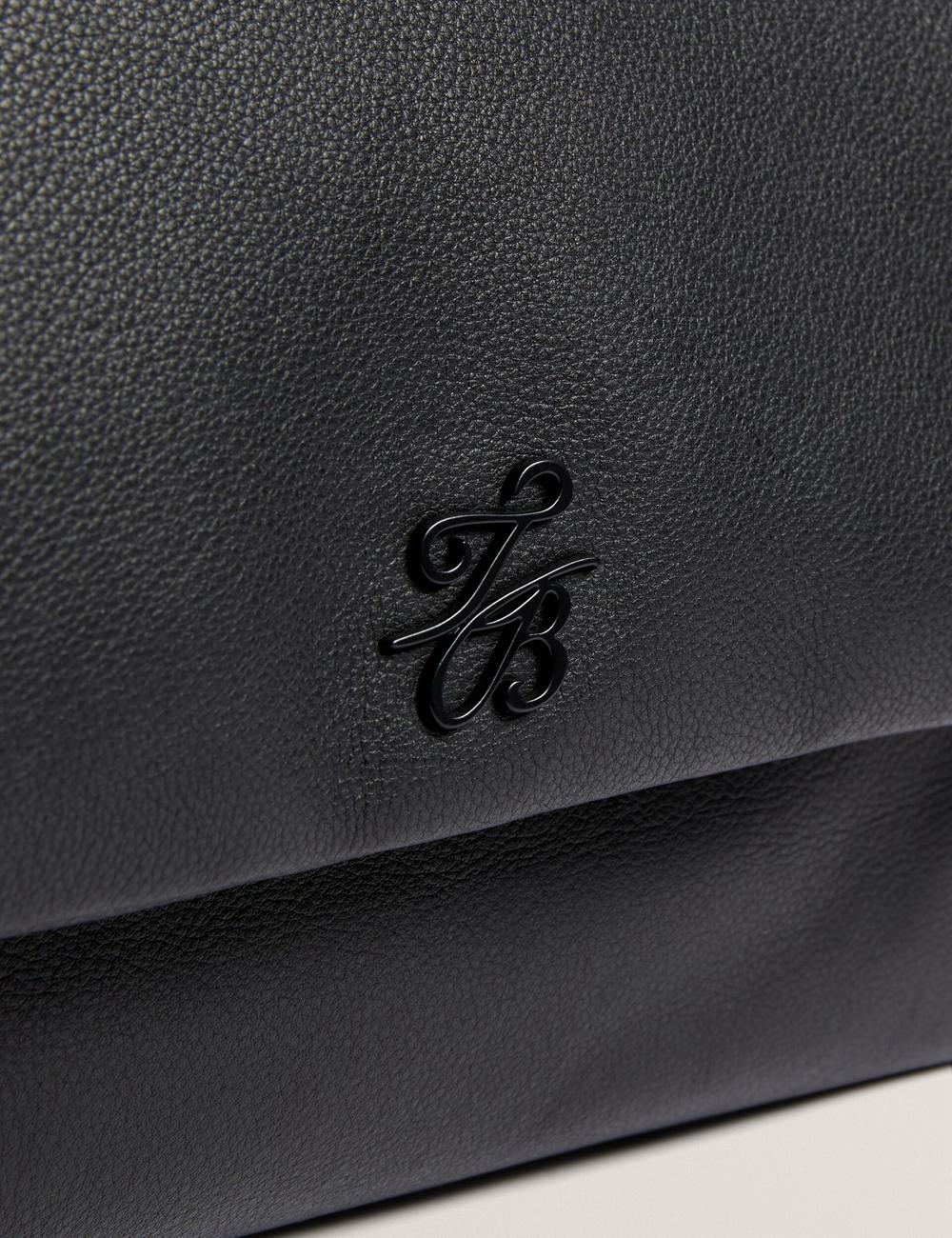 Ted Baker MARGOU - Padded Leather Large Fold Over Women Shoulder Bags Black | UAE  75984-AKFG