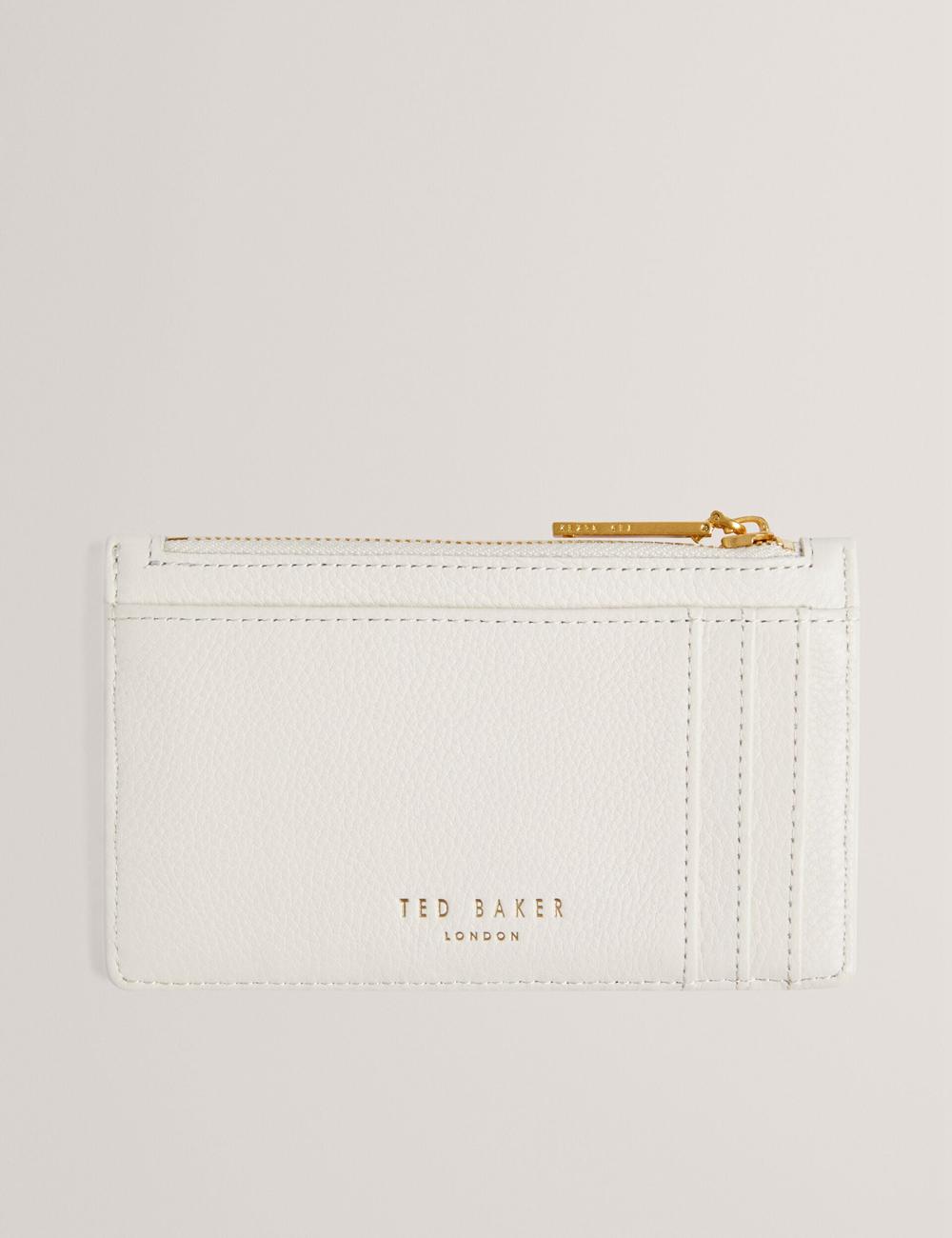 Ted Baker MARLEAH - TB Logo Leather Zip Card Holder Women Wallets Ecru | UAE  29701-BETZ