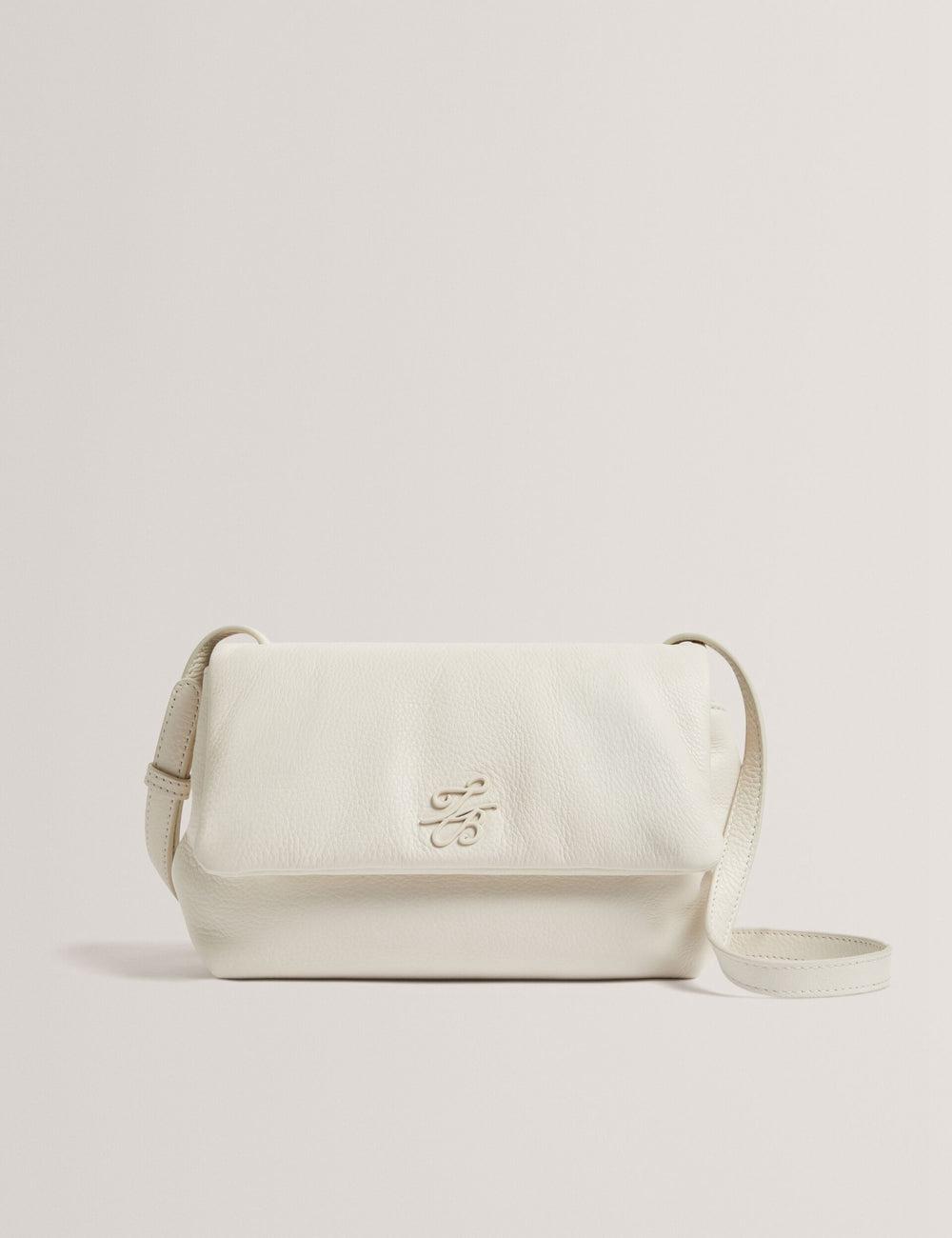 Ted Baker MARRISA - Padded Leather Fold Over Women Crossbody Bags Ecru | UAE  69105-IFJG