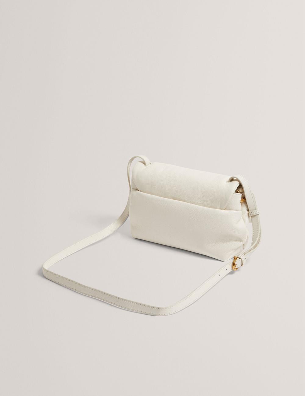 Ted Baker MARRISA - Padded Leather Fold Over Women Crossbody Bags Ecru | UAE  69105-IFJG