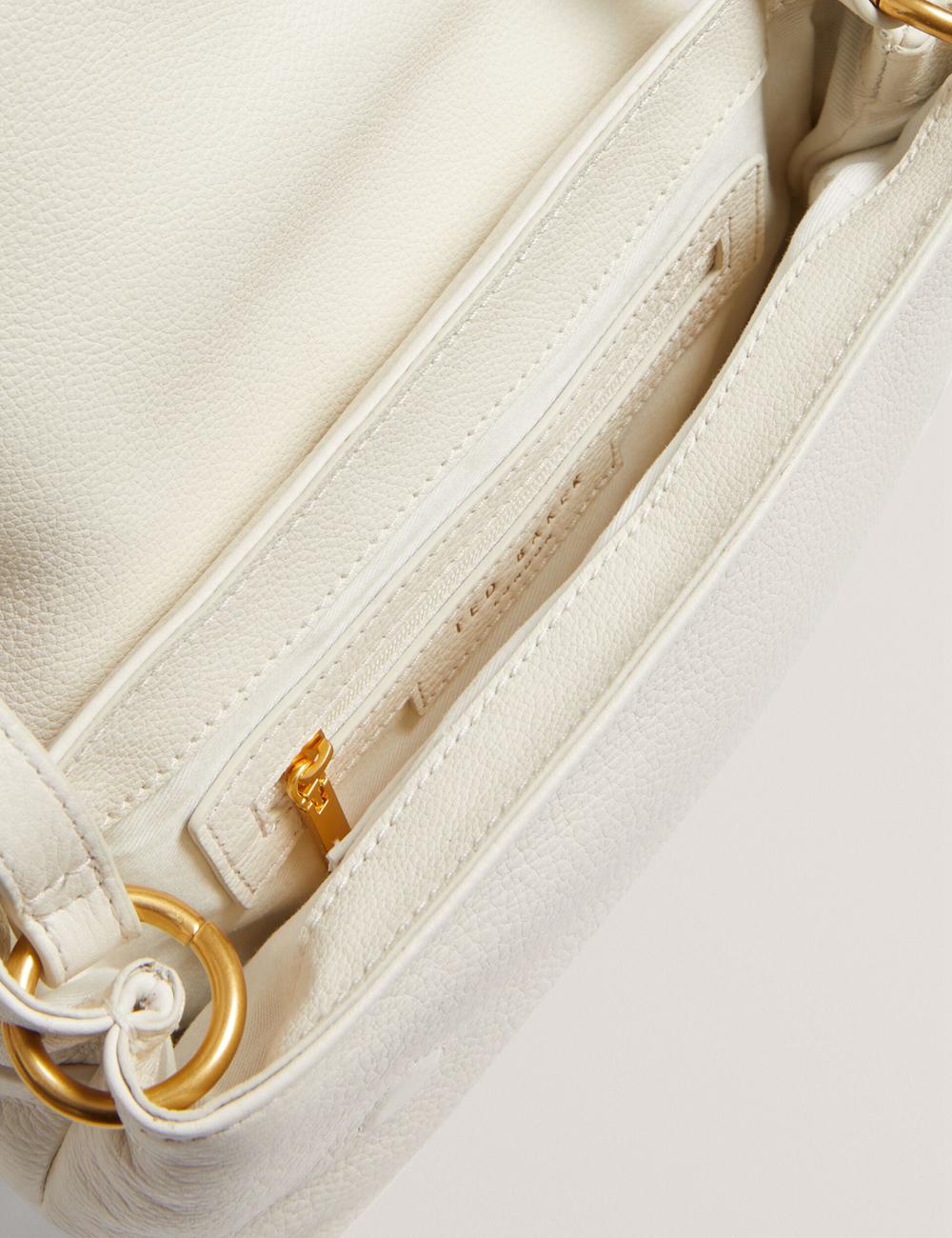 Ted Baker MARRISA - Padded Leather Fold Over Women Crossbody Bags Ecru | UAE  69105-IFJG