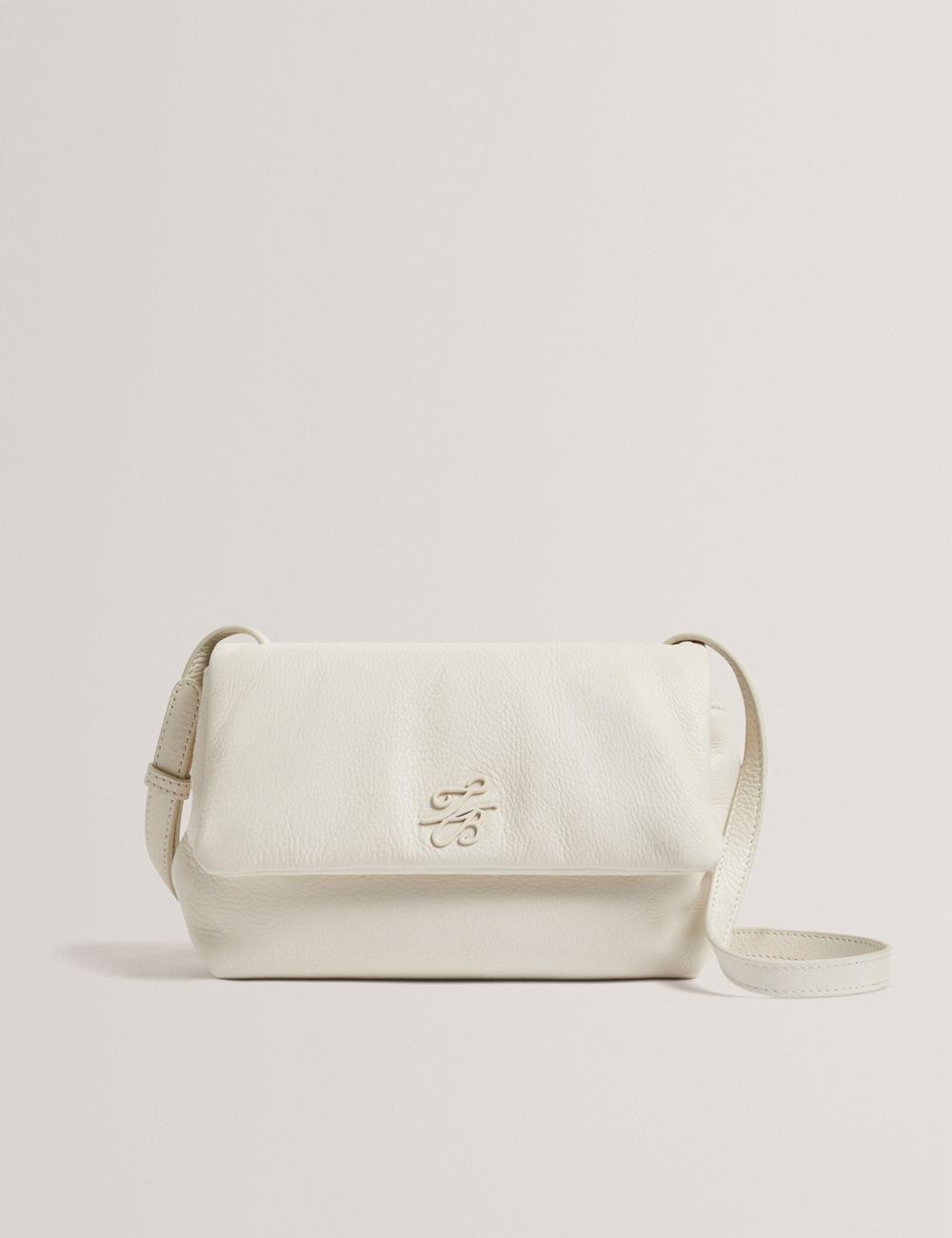 Ted Baker MARRISA - Padded Leather Fold Over Women Crossbody Bags Ecru | UAE  69105-IFJG