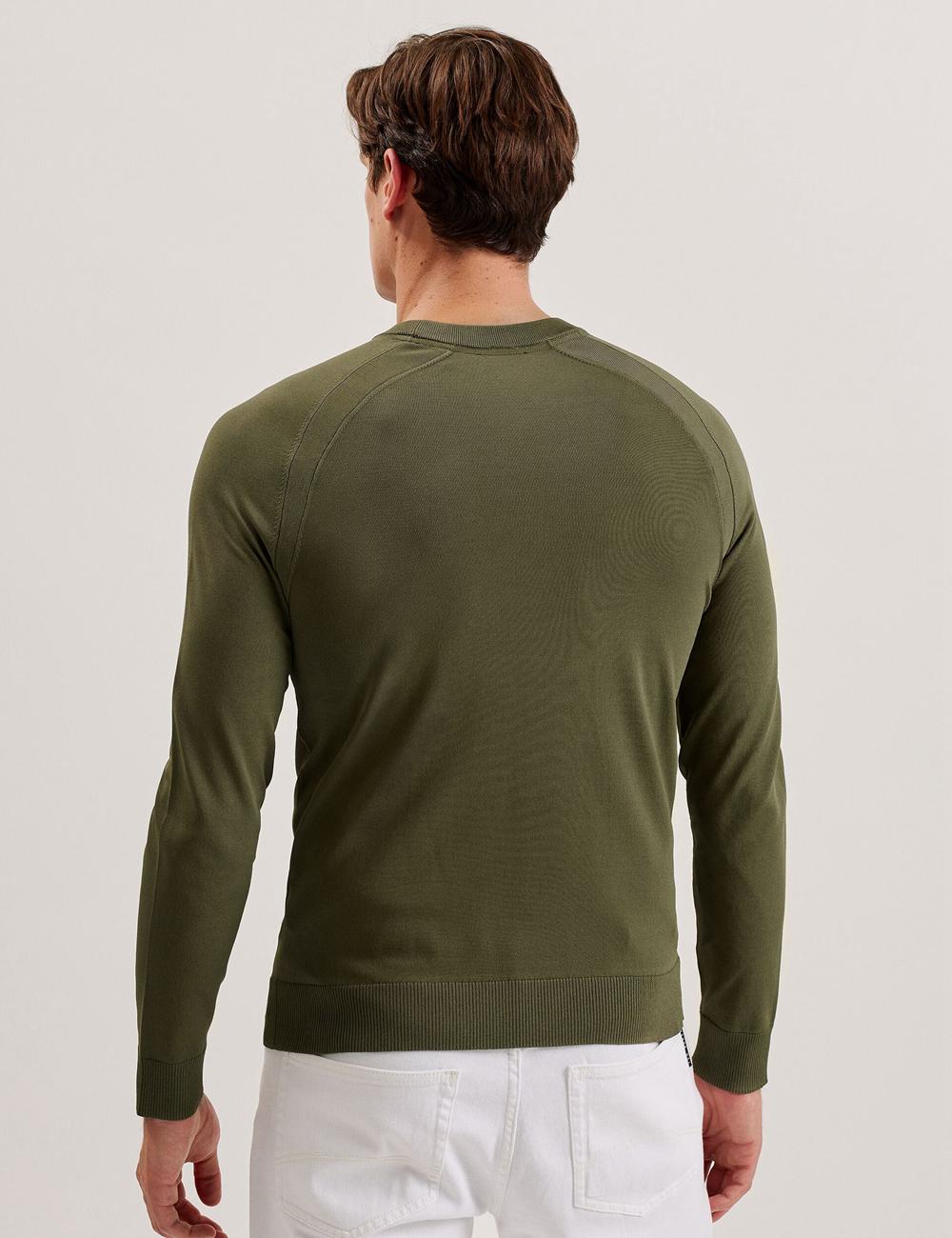 Ted Baker MAYWO - Saddle Shoulder Crew Neck Men Jumpers Khaki | UAE  07632-ZJGQ