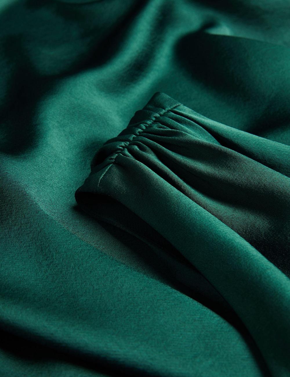 Ted Baker MELGAR - Satin One Shoulder Women Midi Dresses Dk-Green | UAE  75681-ZINX