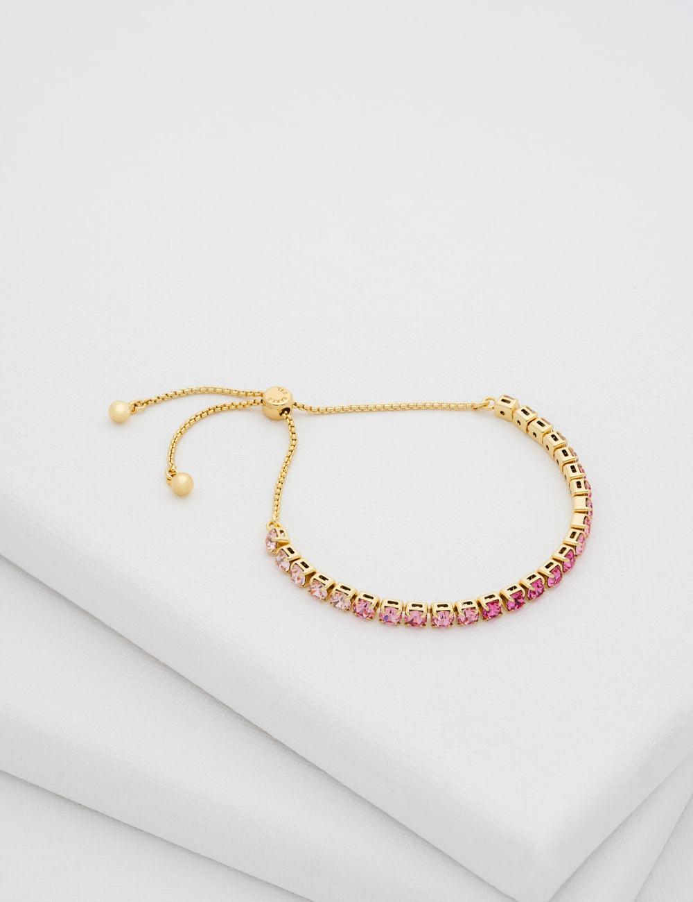 Ted Baker MELRAH - Crystal Adjustable Tennis Women Bracelets Pink | UAE  53927-SOVJ