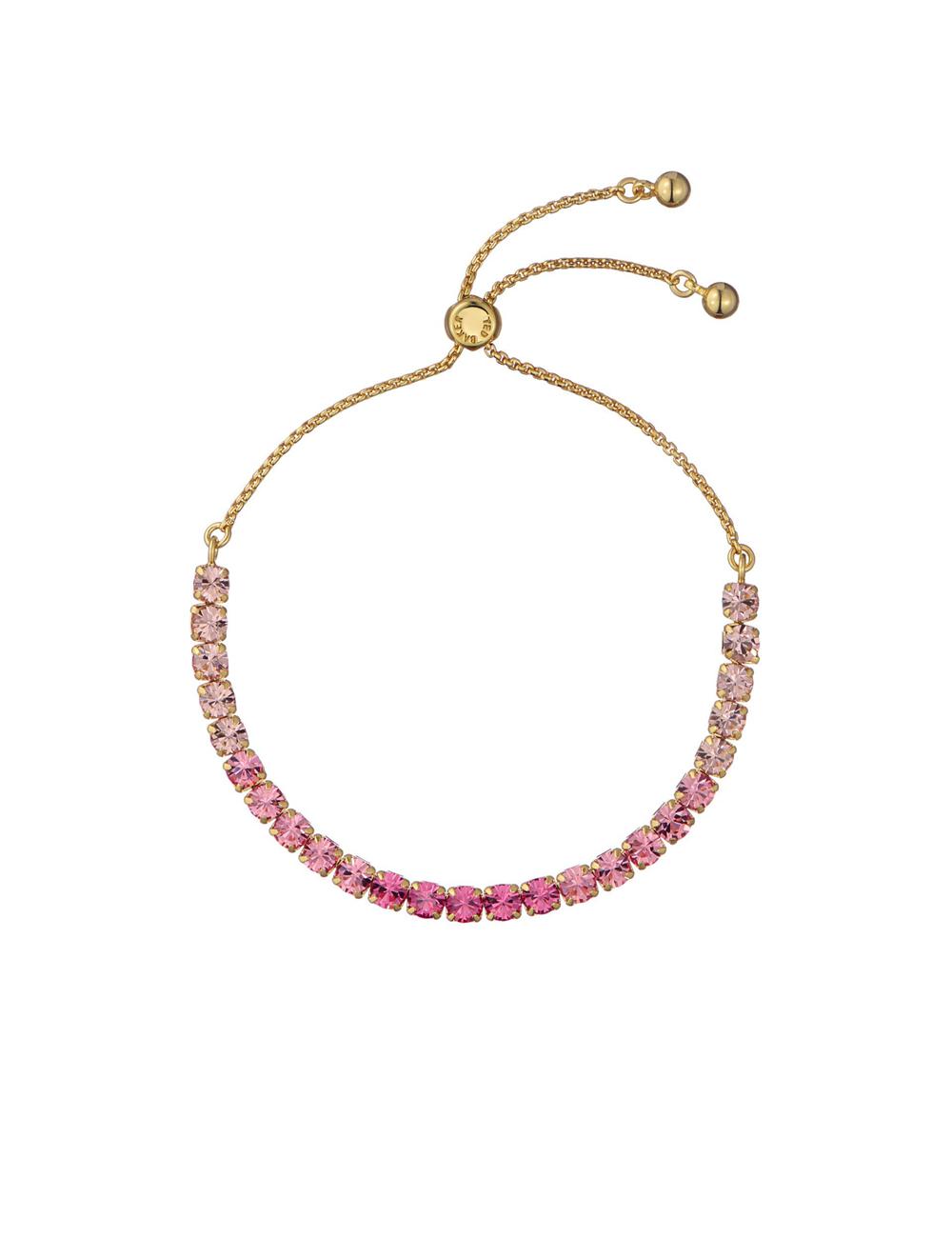 Ted Baker MELRAH - Crystal Adjustable Tennis Women Bracelets Pink | UAE  53927-SOVJ