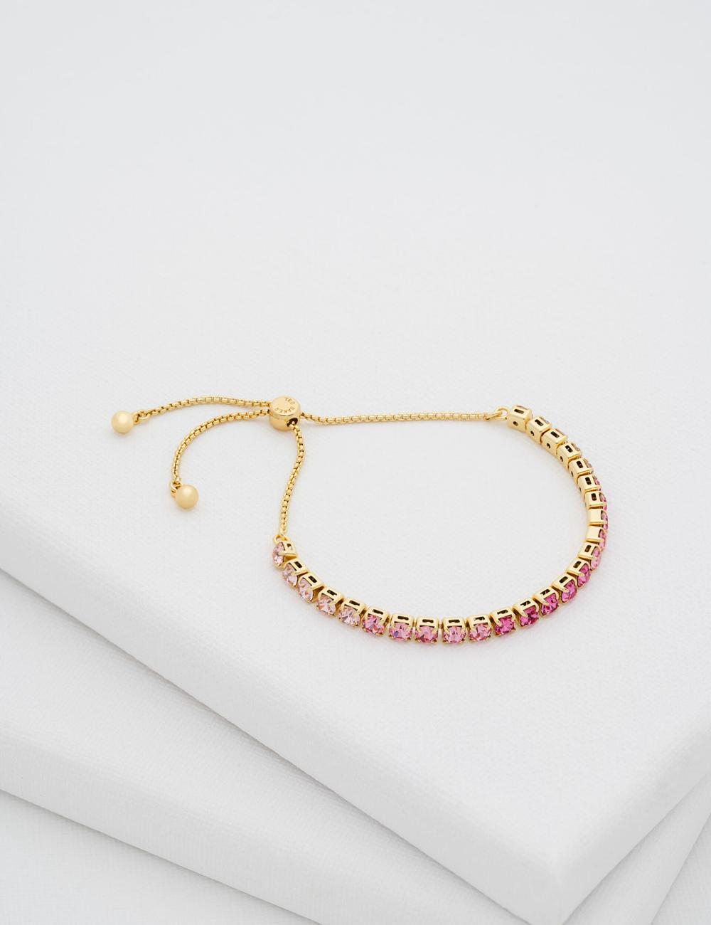 Ted Baker MELRAH - Crystal Adjustable Tennis Women Bracelets Pink | UAE  53927-SOVJ
