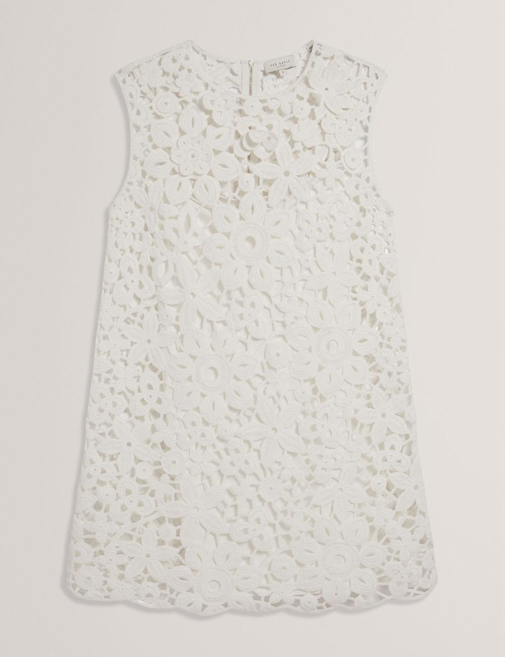 Ted Baker MIIKKA - Crochet Sleeveless Shift Women Mini Dresses White | UAE  40367-DESA