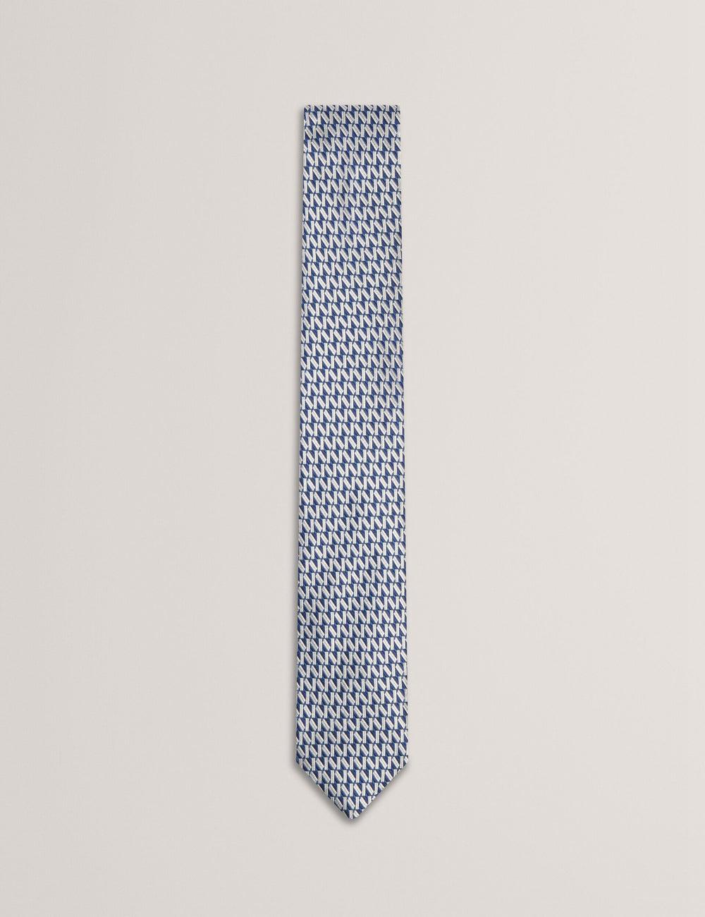 Ted Baker MILAK - Geometric Pattern Silk Men Ties Navy | UAE  58603-XROV