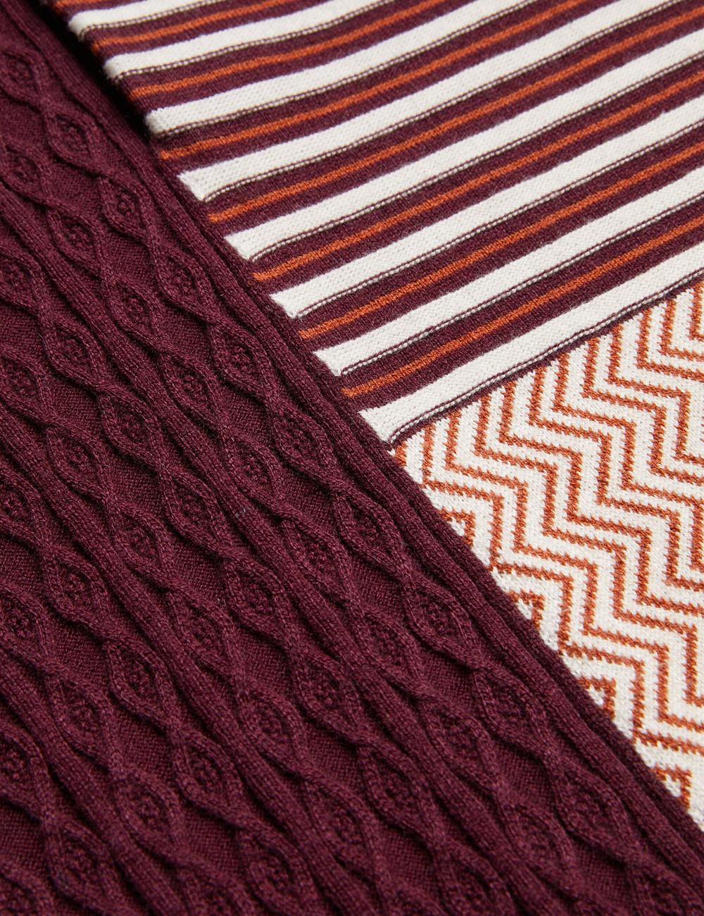 Ted Baker MINSTA - Textured Patchwork Knit Men Polos Shirts Maroon | UAE  52910-URME