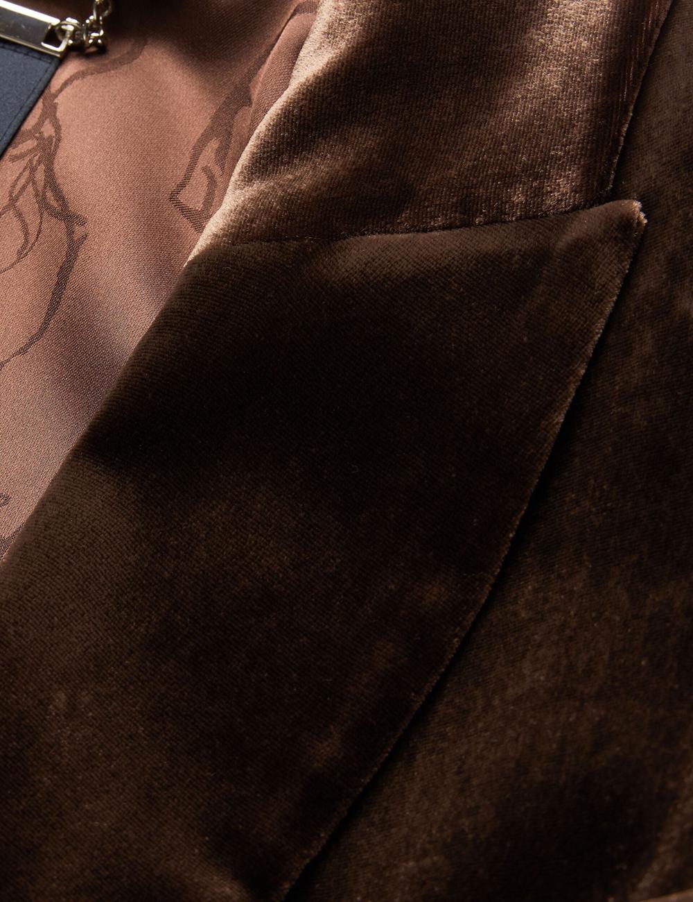 Ted Baker MOMIJI - Velvet Waist Single Breasted Women Blazers Brown | UAE  96043-YERG