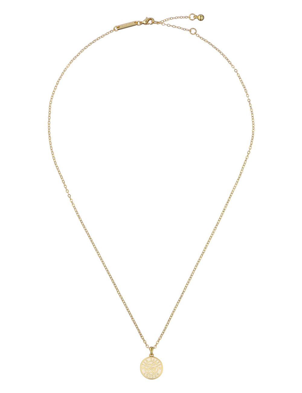 Ted Baker MONELLA - Monogram Logo Coin Pendant Women Necklaces Gold | UAE  86435-DITV